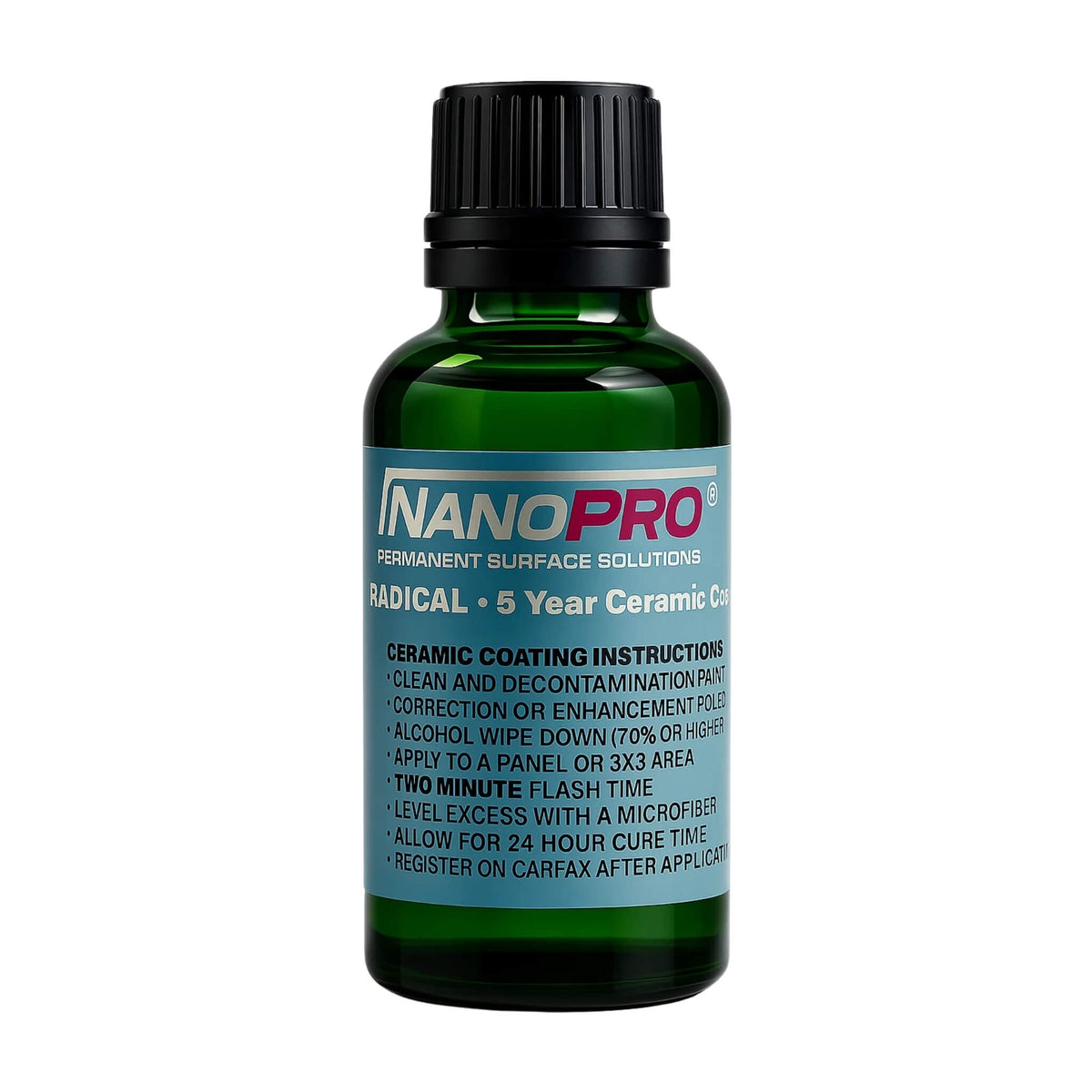 NanoPro Ceramic Plus 10H Radical Ceramic Coating delivers durable 10H protection, gloss, and hydrophobic performance.