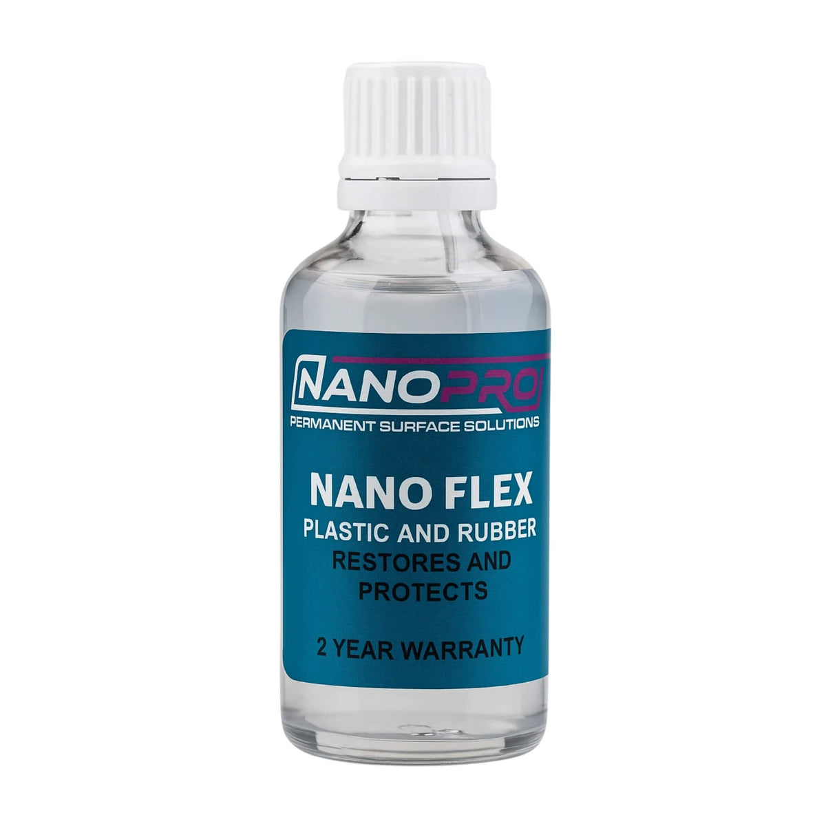 NanoPro Nanoflex Plastic & Rubber Ceramic Coating protects tires and trim with a durable hydrophobic finish.