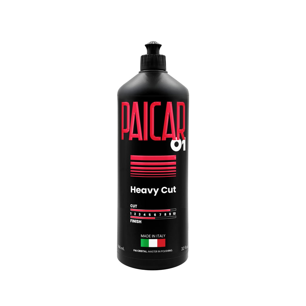 32 oz bottle of PAICAR 01 Heavy Cut Polishing Compound with a water-based and silicone-free formula.