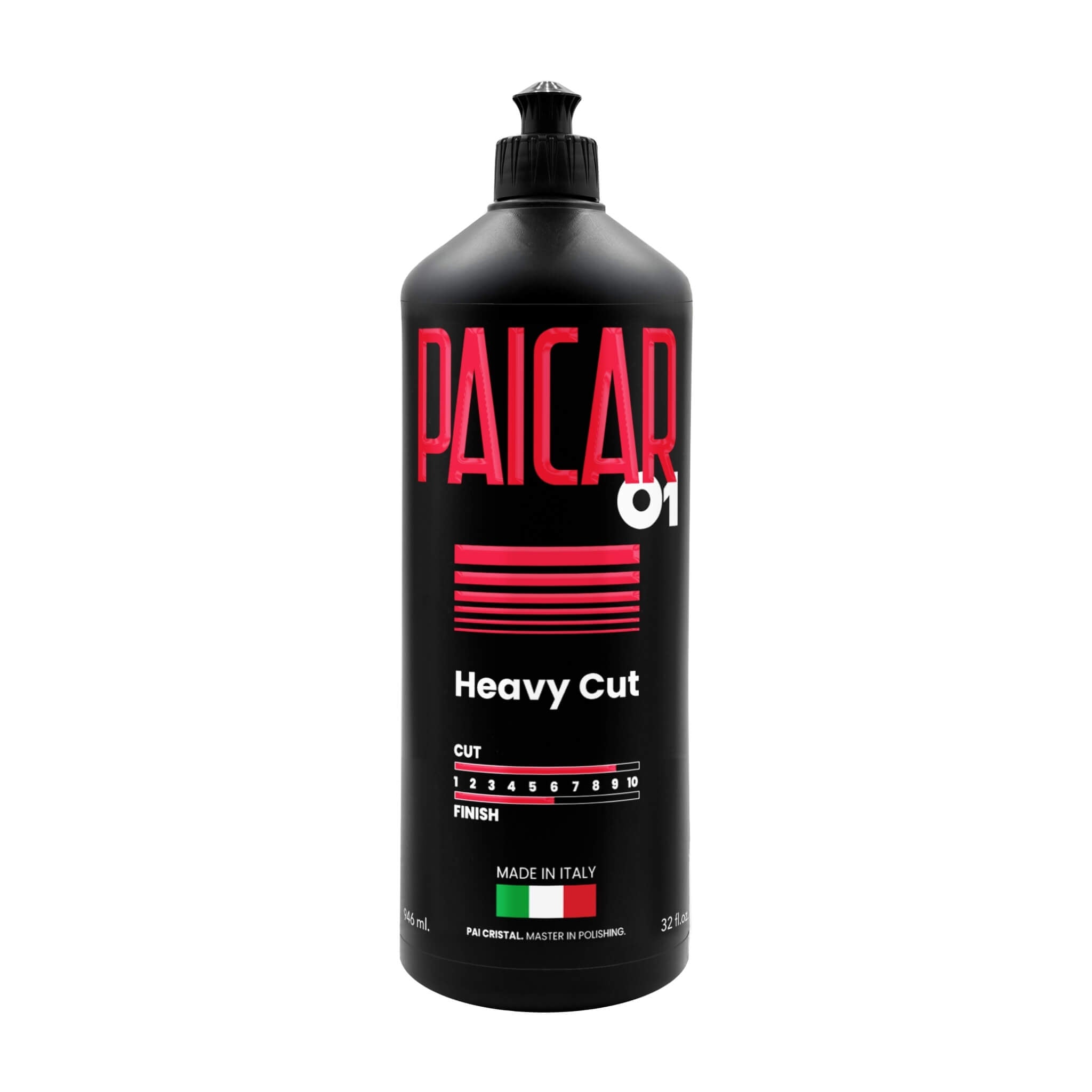 32 oz bottle of PAICAR 01 Heavy Cut Polishing Compound with a water-based and silicone-free formula.