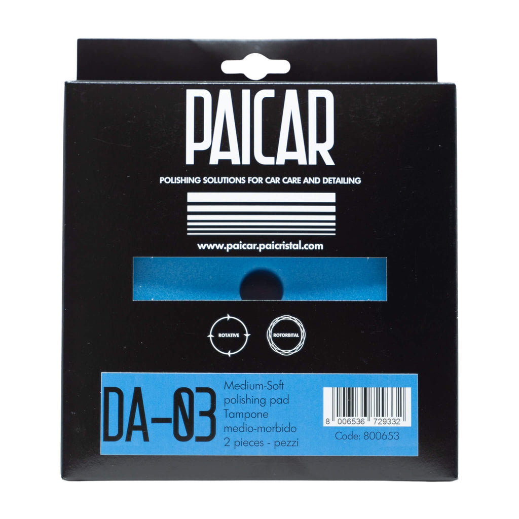 PAICAR DA-03 medium-soft pad, designed to remove holograms, minor defects, and medium to fine scratches. 