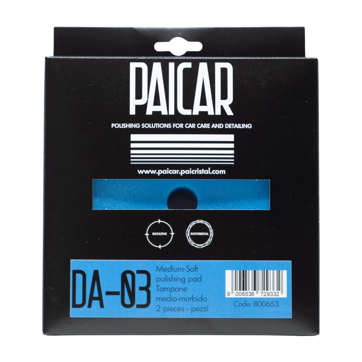 PAICAR DA-03 medium-soft pad, designed to remove holograms, minor defects, and medium to fine scratches. 