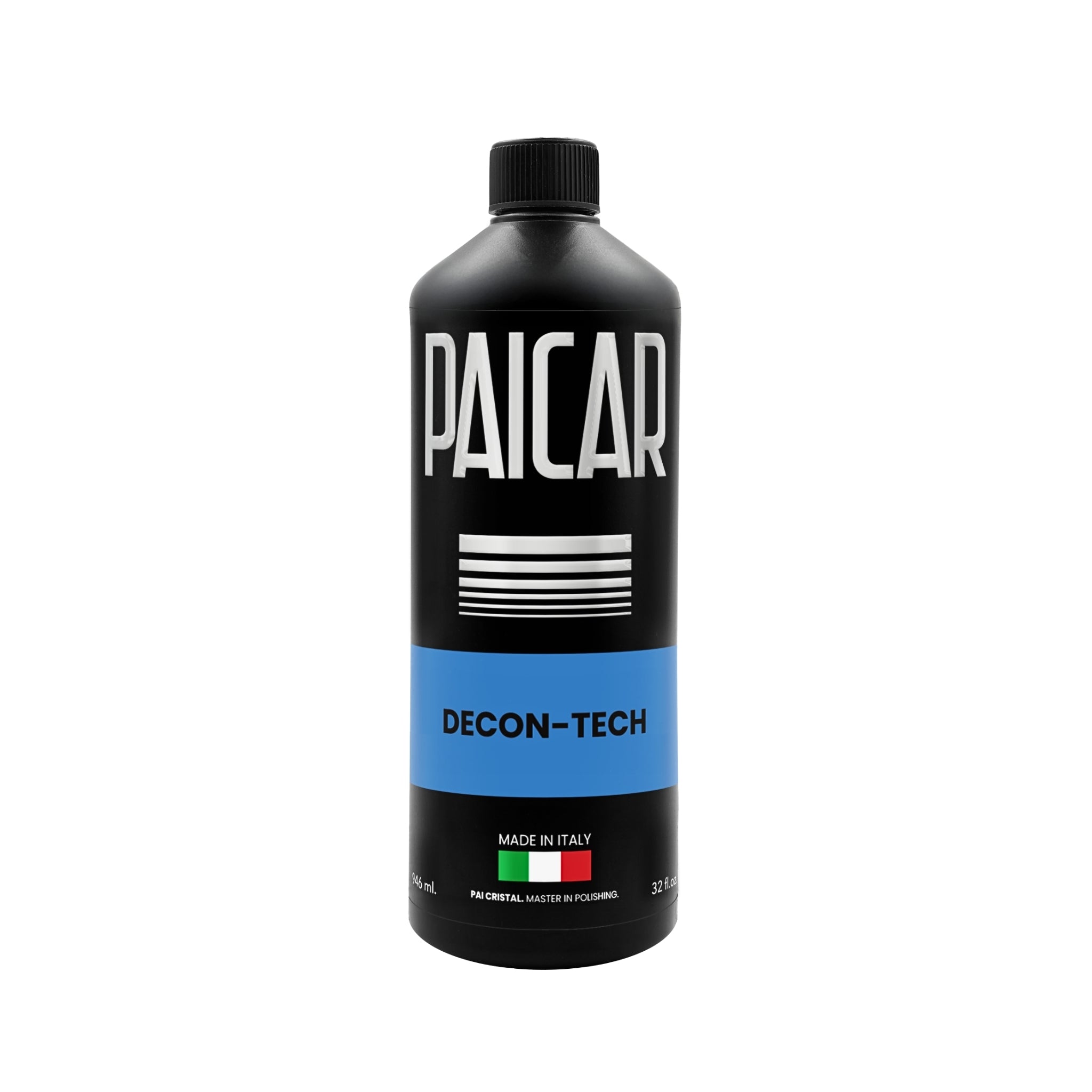 PAICAR Decon-Tech Cleaner for Decontamination 32OZ Black bottle on a white background