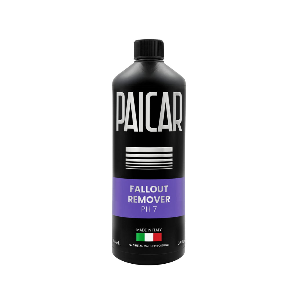 PAICAR Fallout Remover dissolves iron particles, brake dust, and contamination, safe for paint, wheels, and glass surfaces.