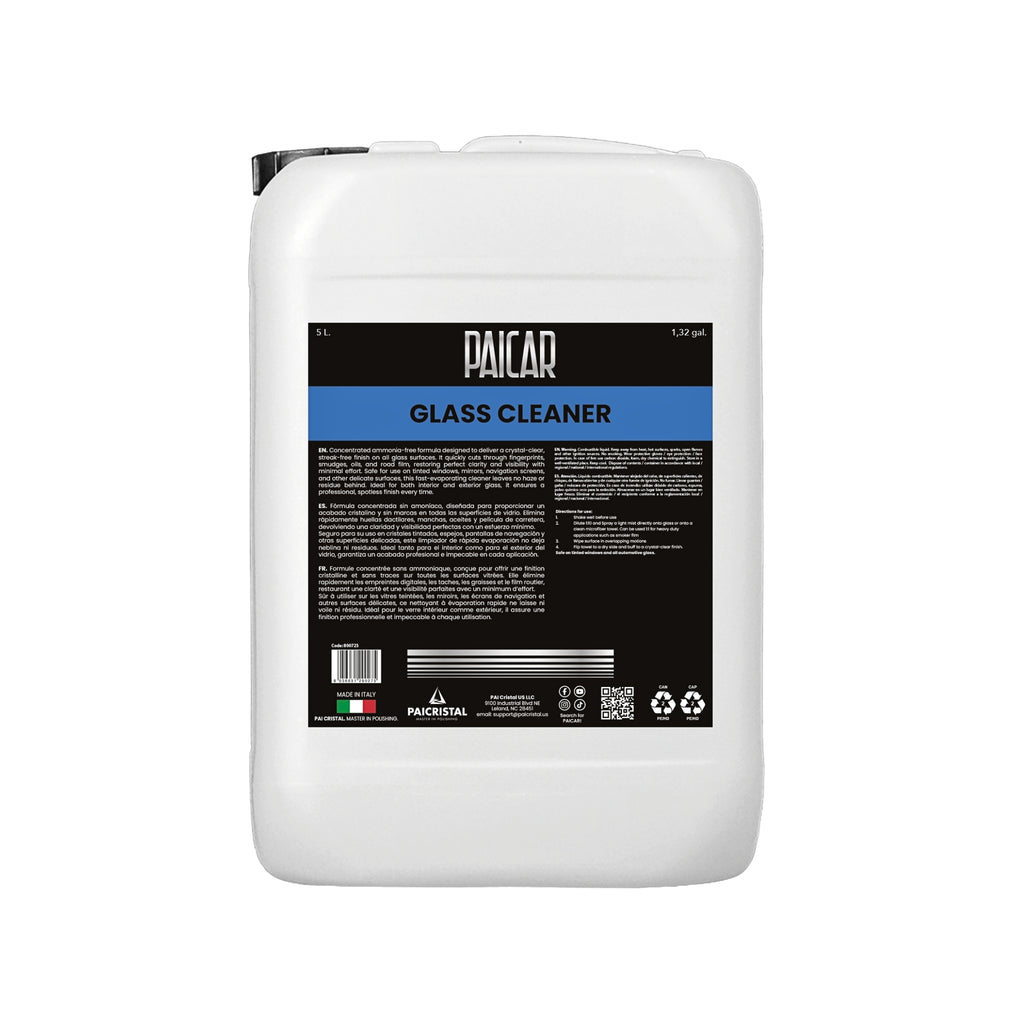 PAICAR Glass Cleaner streak-free cleaner for car windows and mirrors, removing fingerprints, haze, and road film.