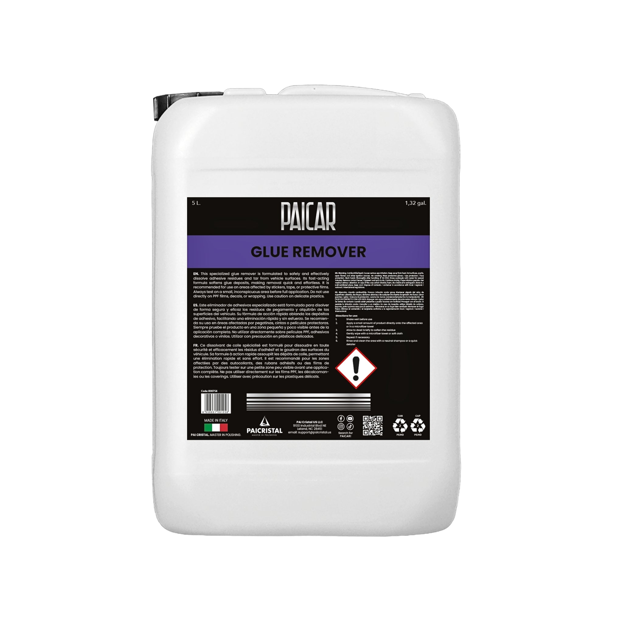 PAICAR Glue Remover dissolves adhesive residue, tar, and glue safely, fast-acting formula for clean, residue-free surfaces.