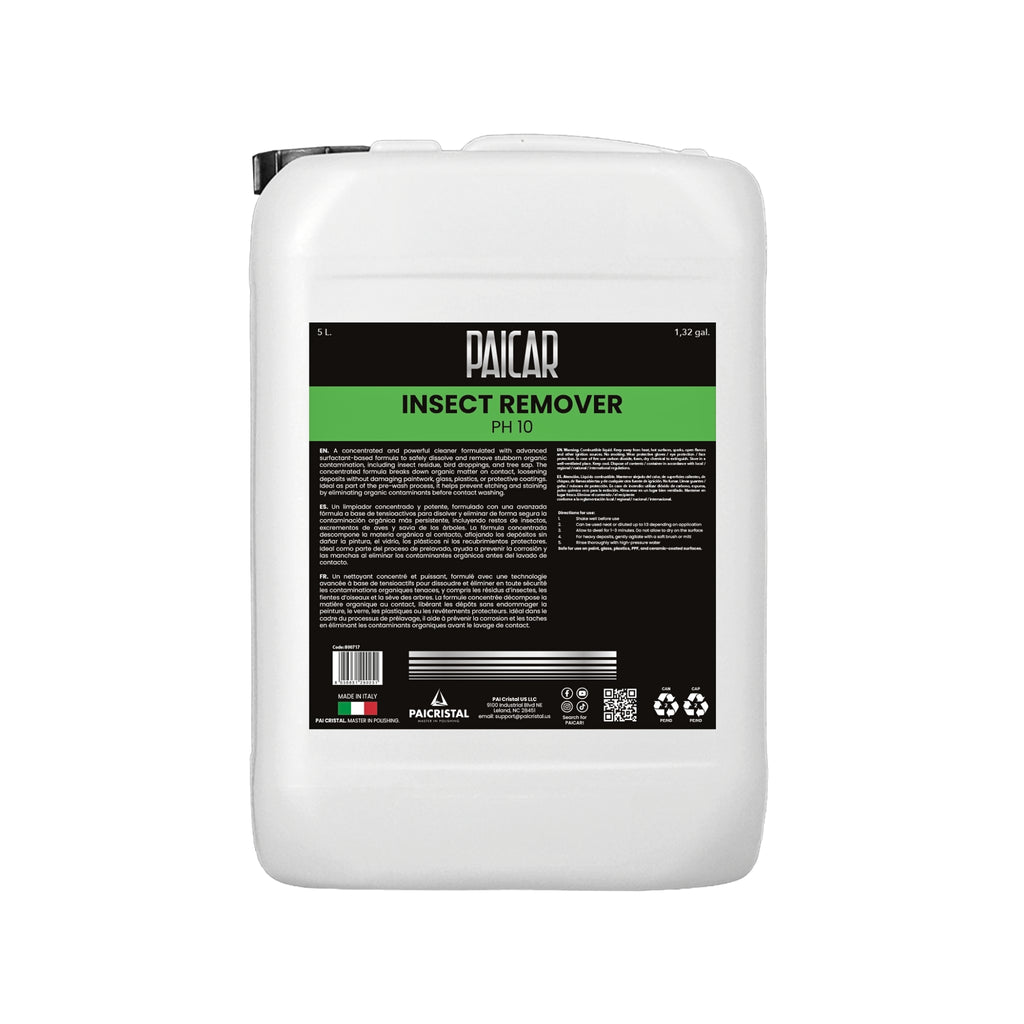 PAICAR Insect Remover (PH 10) pre-wash dissolves bugs, bird droppings, and sap, safe on paint, glass, PPF, and coatings.