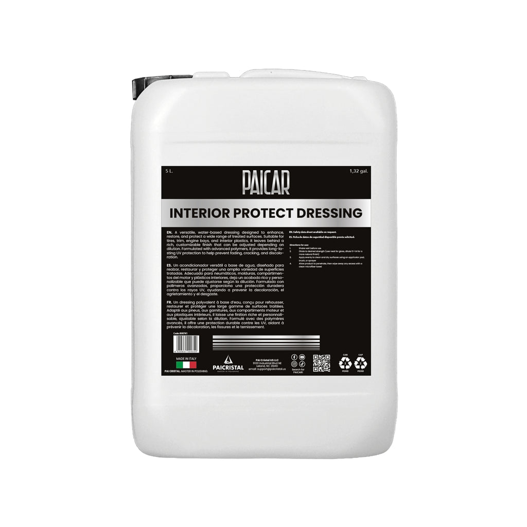 PAICAR Interior Protect Dressing interior dressing for plastic, vinyl, and trim that restores color with a clean finish.