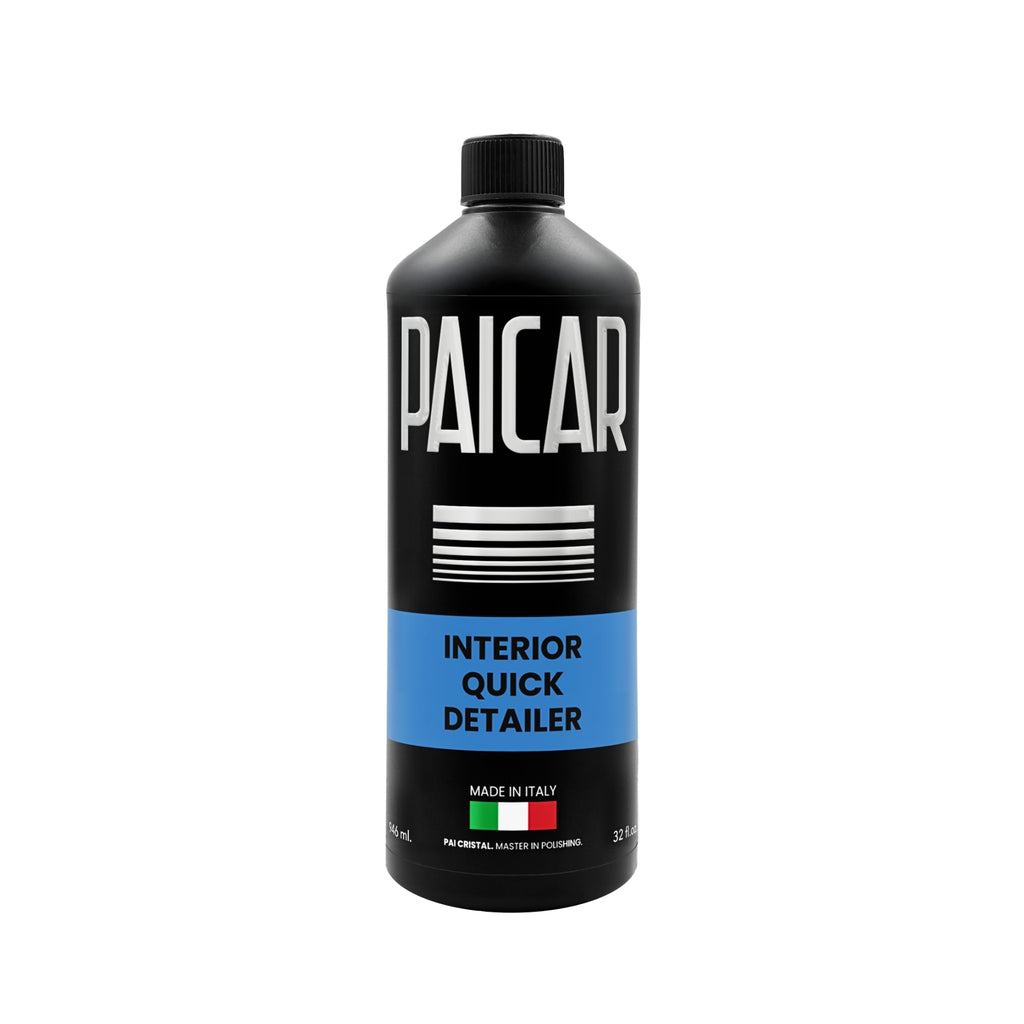 PAICAR Interior Quick Detailer for dashboards, trim, and screens, removing dust, fingerprints, and light residue.