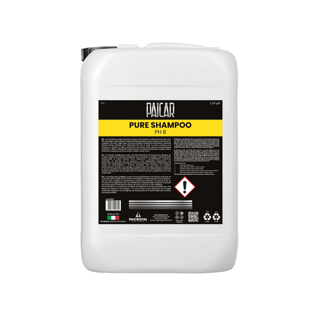 PAICAR Pure Shampoo pH 8 car wash soap with rich foam and lubrication for safe, scratch-free maintenance washes.