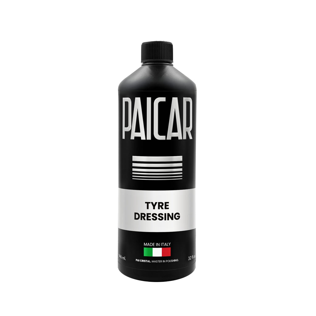 PAICAR Tyre Dressing restores shine, protects rubber, and leaves a clean, glossy finish on car tires.