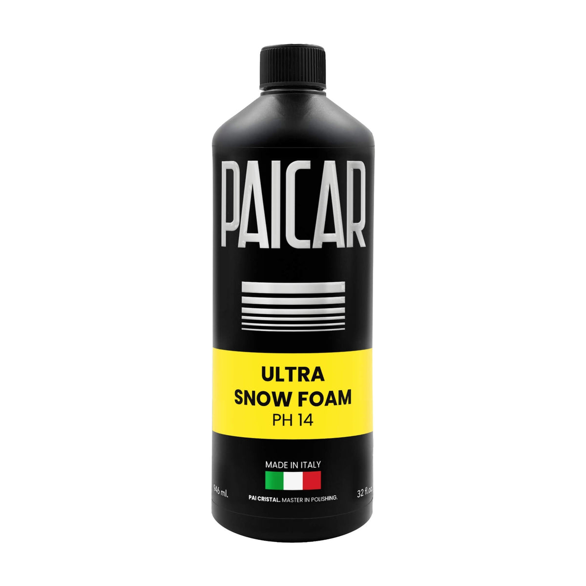PAICAR Ultra Snow Foam for foam cannons blankets paint in thick suds to loosen traffic film and grime before hand washing.