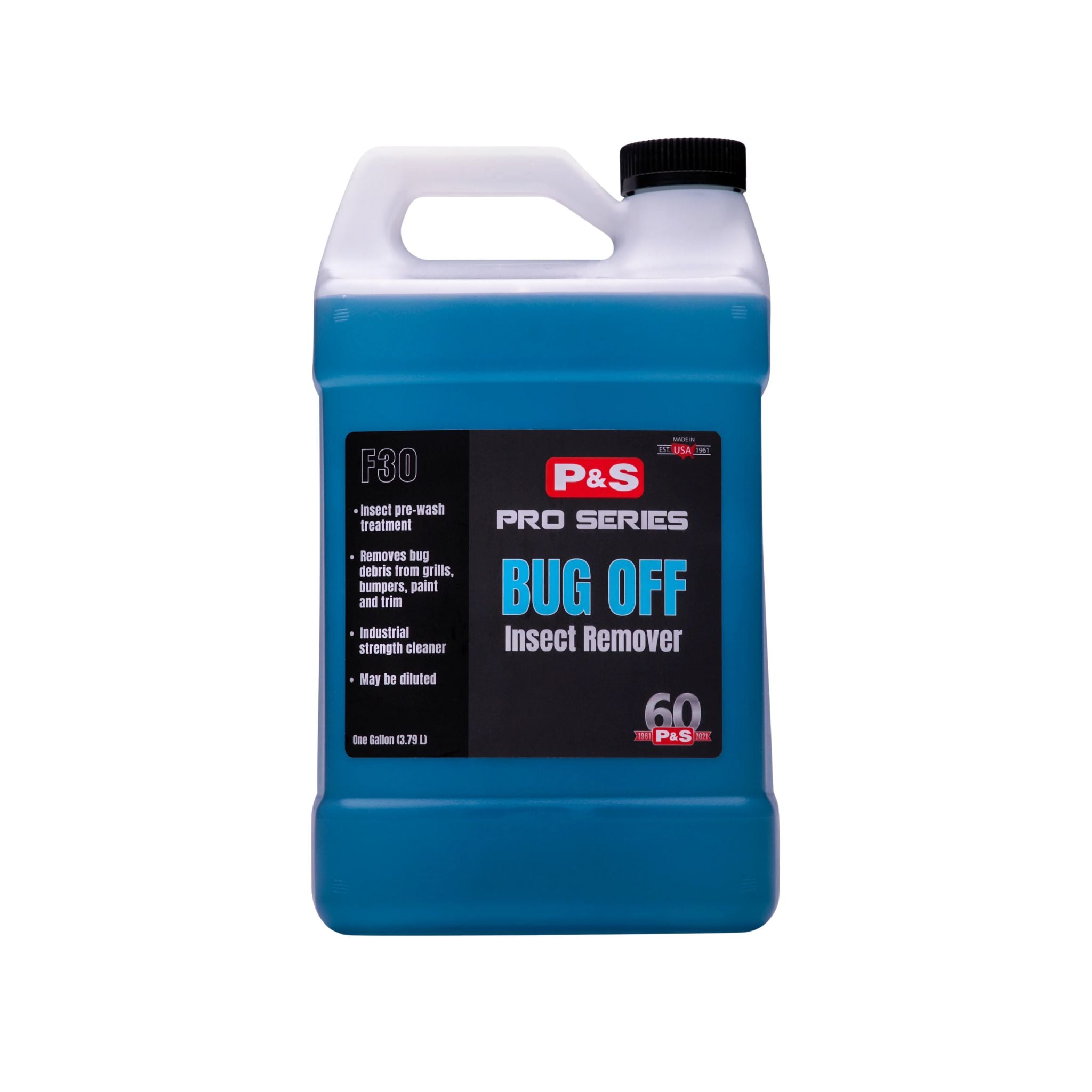 One-gallon jug of P&S Bug Off Insect Remover, a powerful pre-wash treatment that breaks down bug remains on paint and trim.