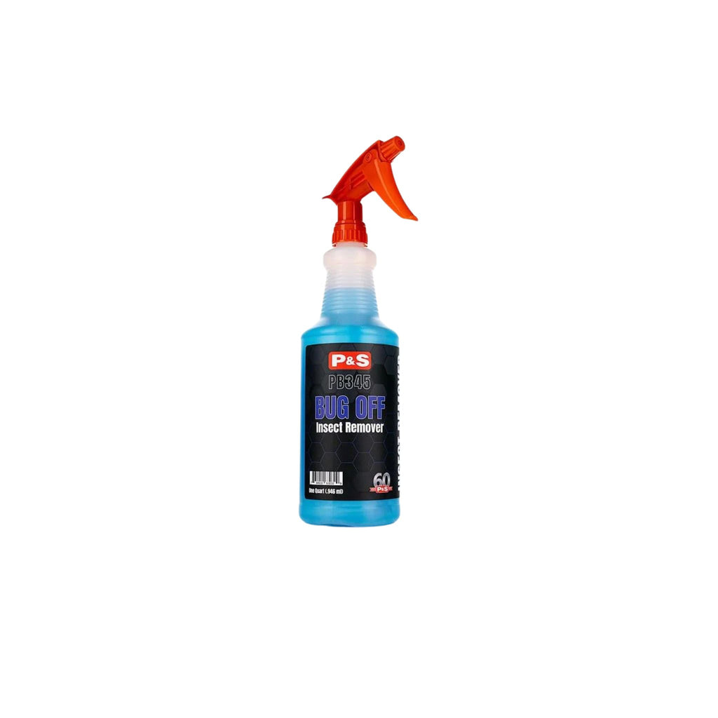 32 oz bottle of P&S Bug Off Insect Remover, a dilutable formula designed to break down heavy bug buildup on vehicles.