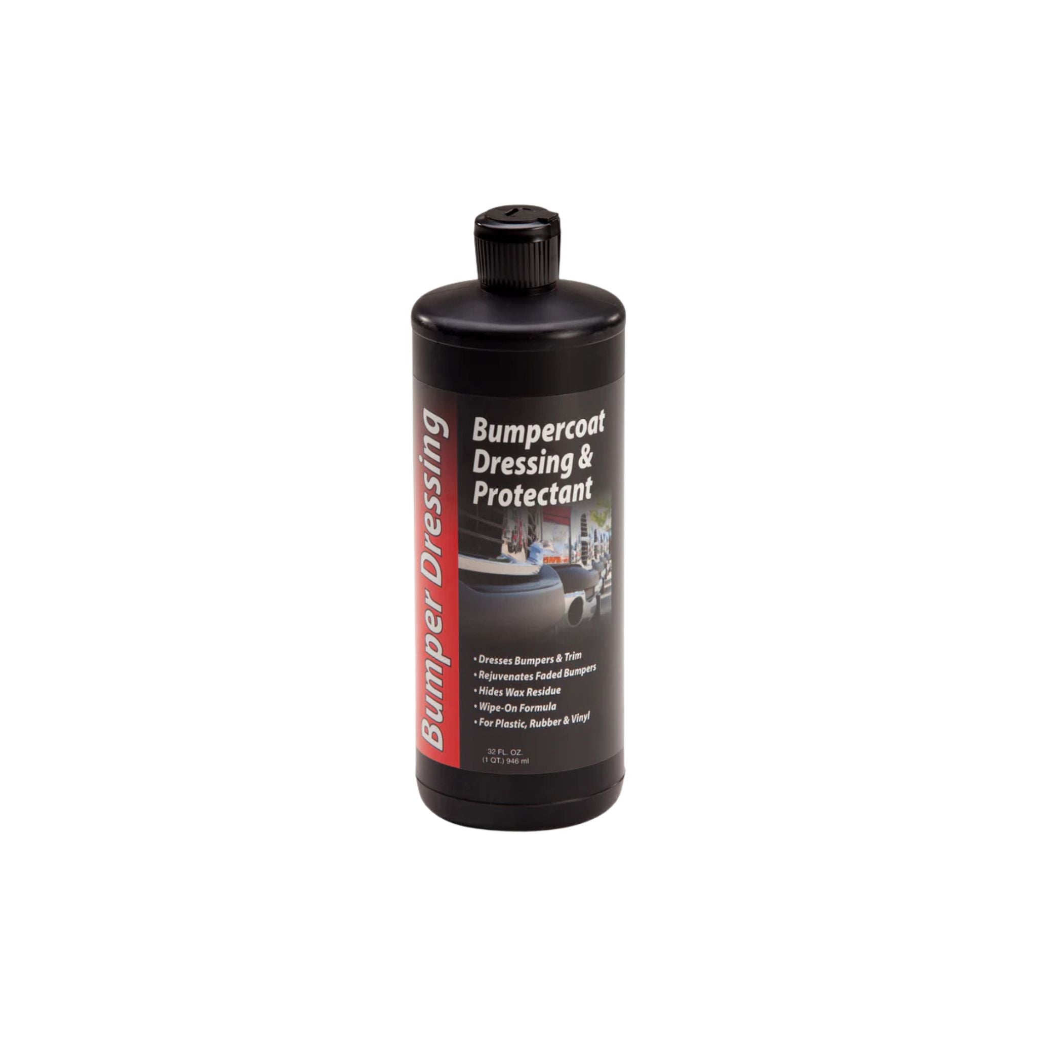 32 oz bottle of P&S Bumpercoat, a concentrated silicone dressing to rejuvenate plastic, rubber, and vinyl.