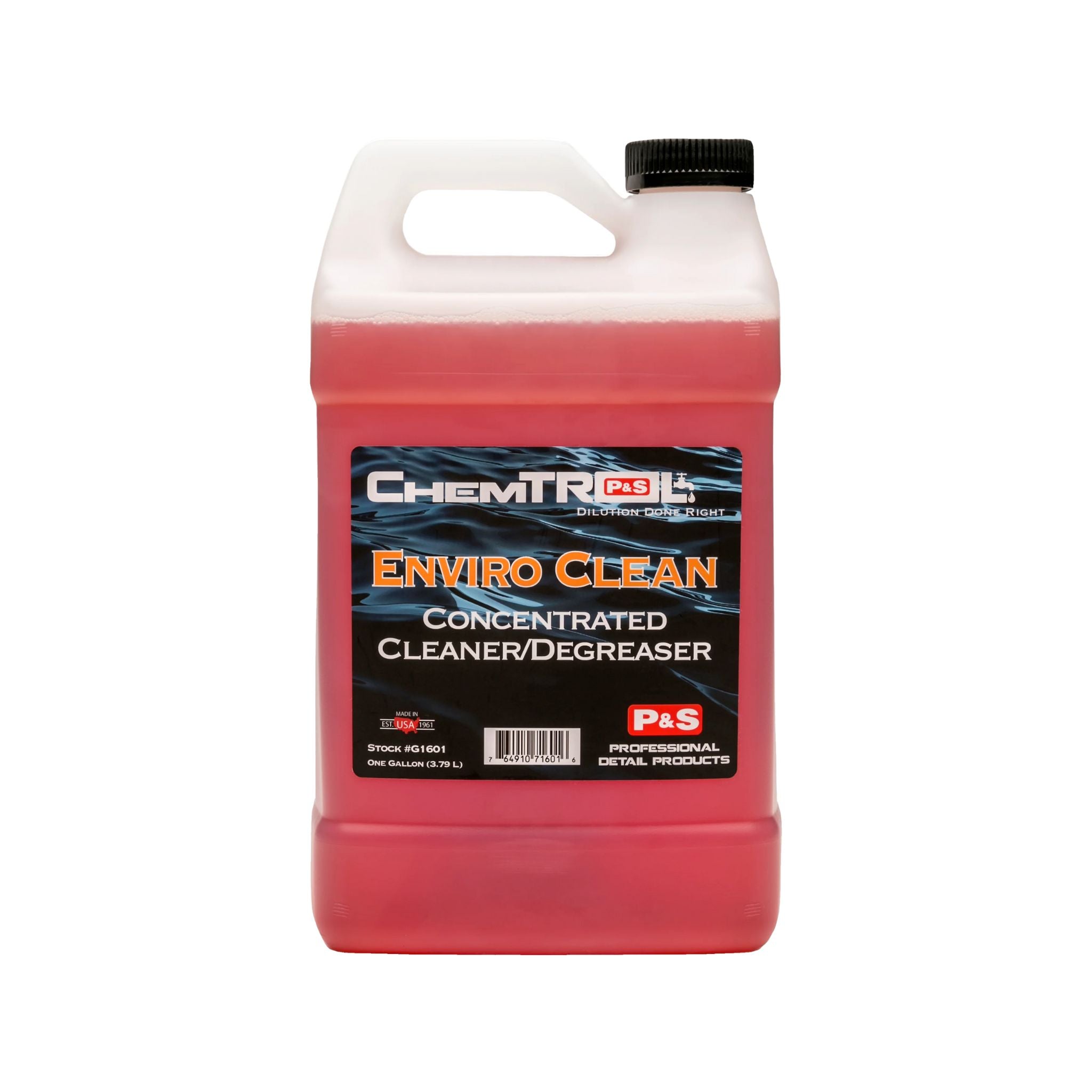 One-gallon jug of P&S Enviro-Clean Concentrated Cleaner, a strong degreaser that can be diluted based on desired strength.