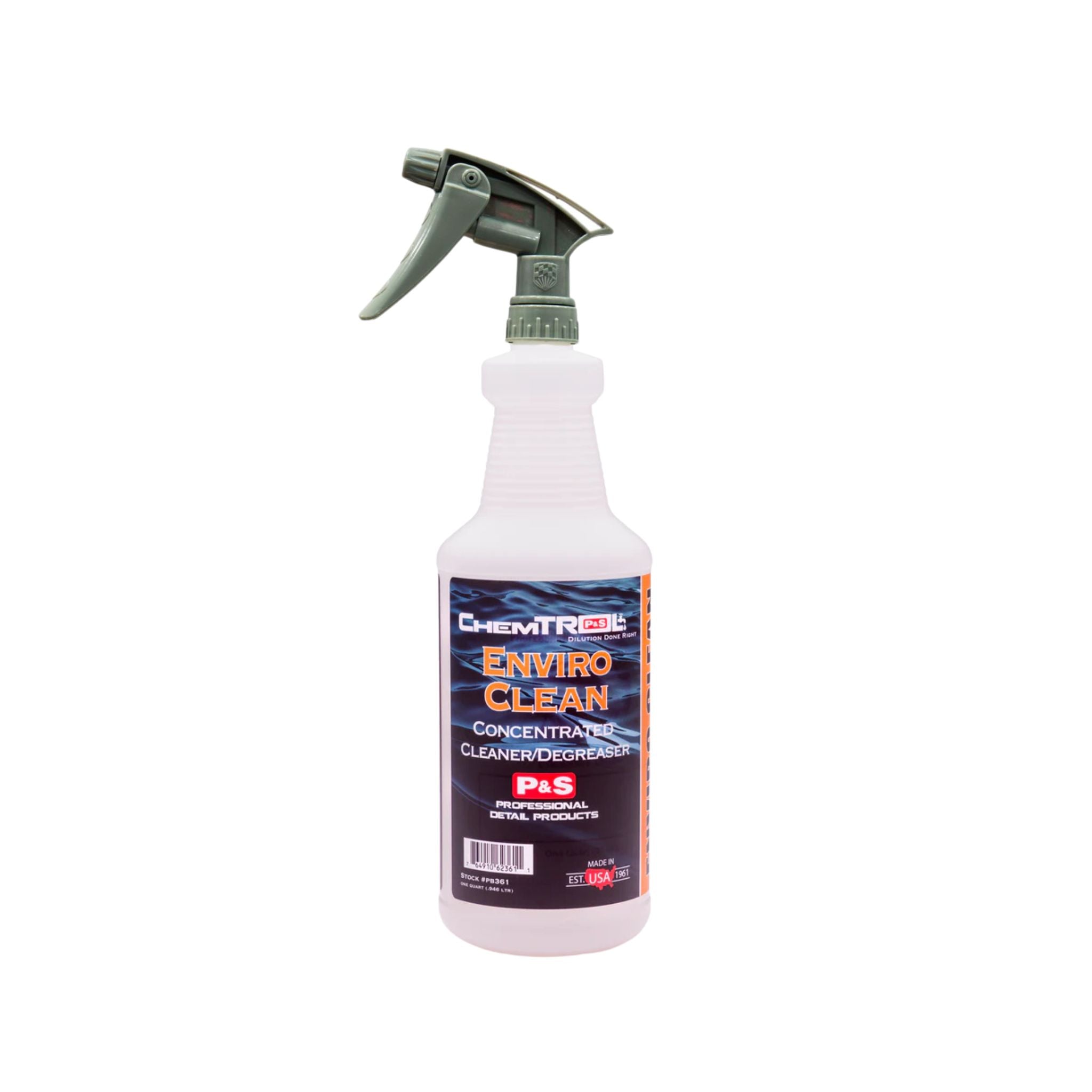 32 oz bottle of P&S Enviro-Clean Concentrated Cleaner, safe and effective for heavy-duty cleaning on vehicles.