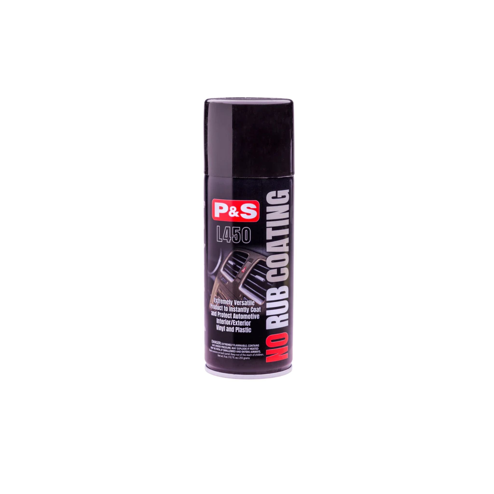 Can of P&S No Rub Aerosol Coating for protecting vinyl and plastic surfaces inside and out.