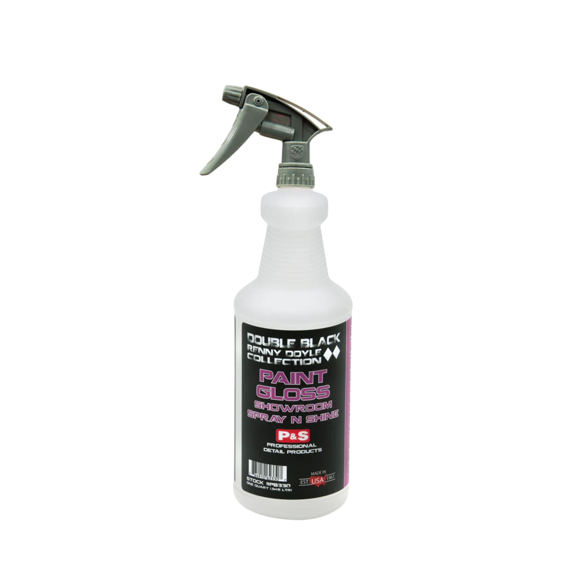 32 oz bottle of P&S Paint Gloss, an easy-to-use quick detailer and clay lubricant safe for all vehicles.