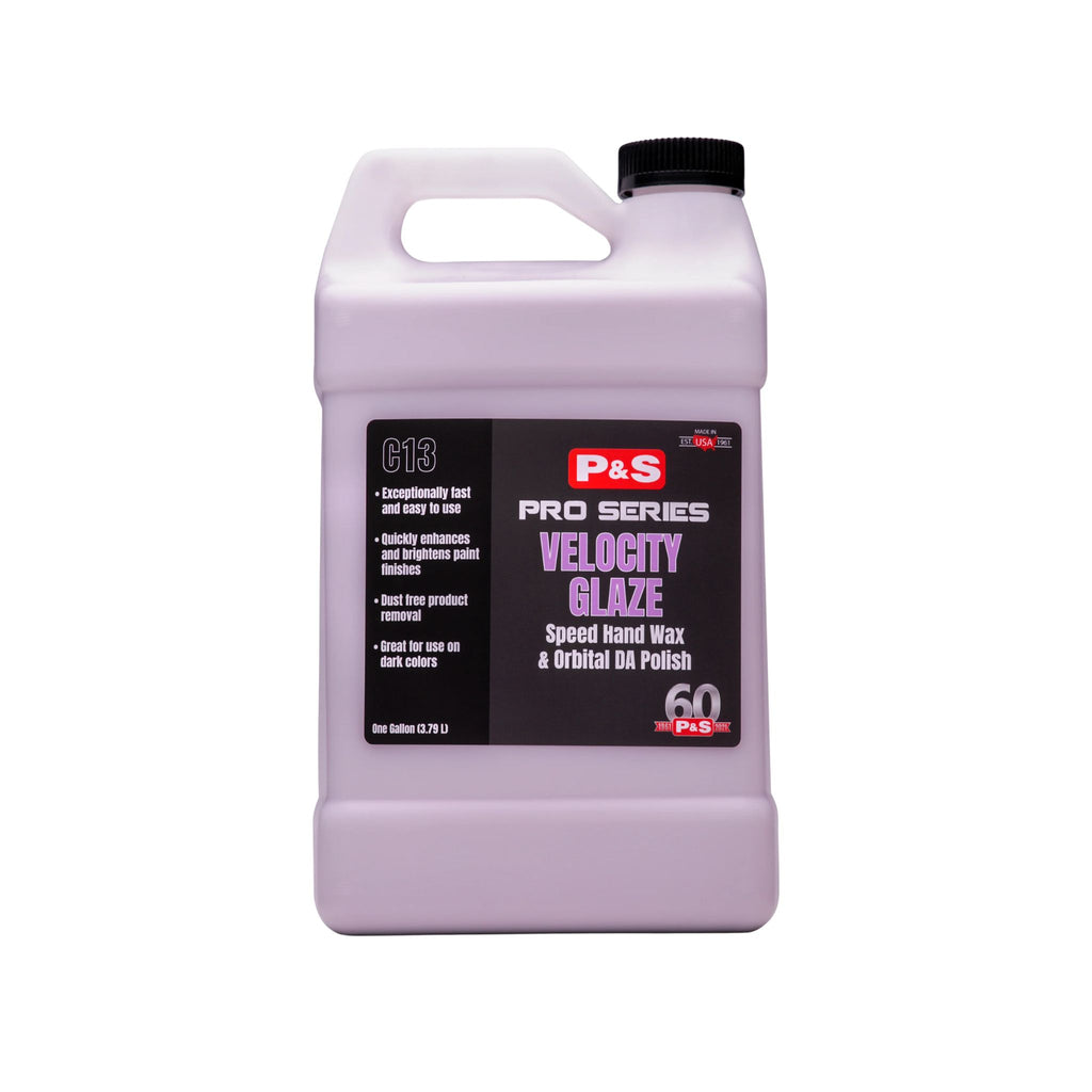 One-gallon jug of P&S Velocity Glaze, ideal for express detailing to quickly enhance and brighten paint finishes.