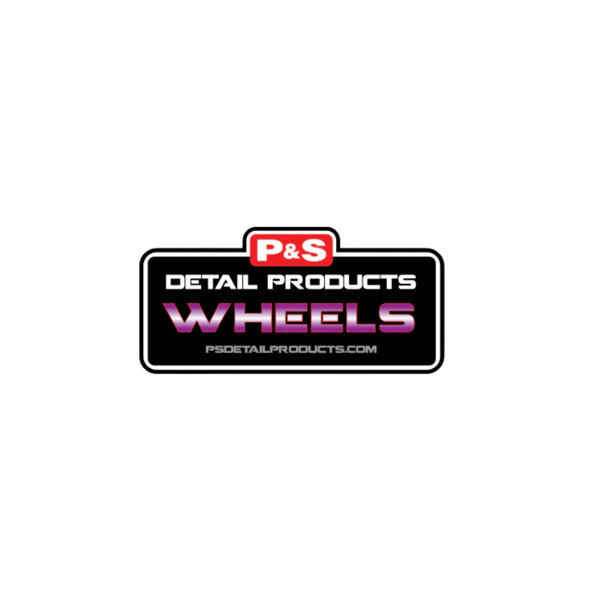 P&S Bucket Label – Wheels, designed to clearly identify wheel buckets for proper detailing workflow and organization.