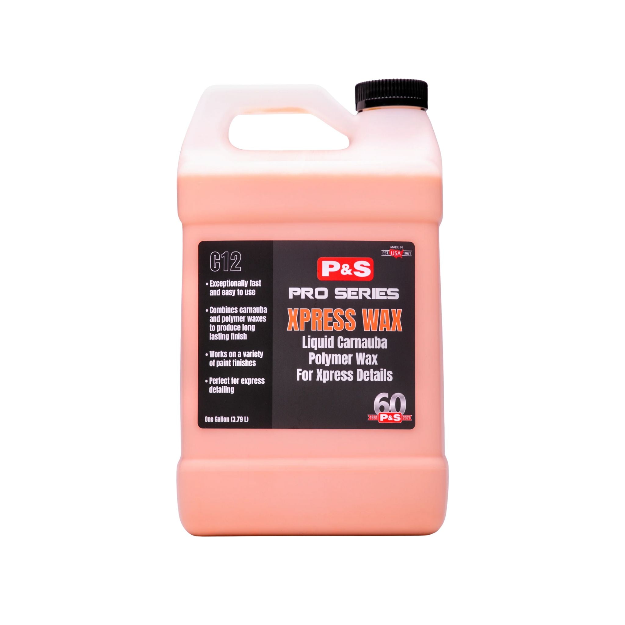 One-gallon jug of P&S Xpress Wax, a unique blend of carnauba and polymer waxes for lasting shine and protection.