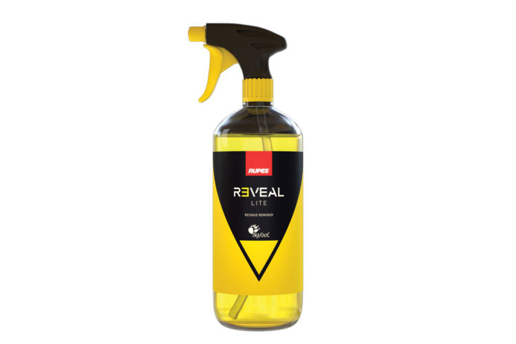 Bottle of RUPES REVEAL LITE, a surface prep designed to remove oils and residues before or after paint corrections.