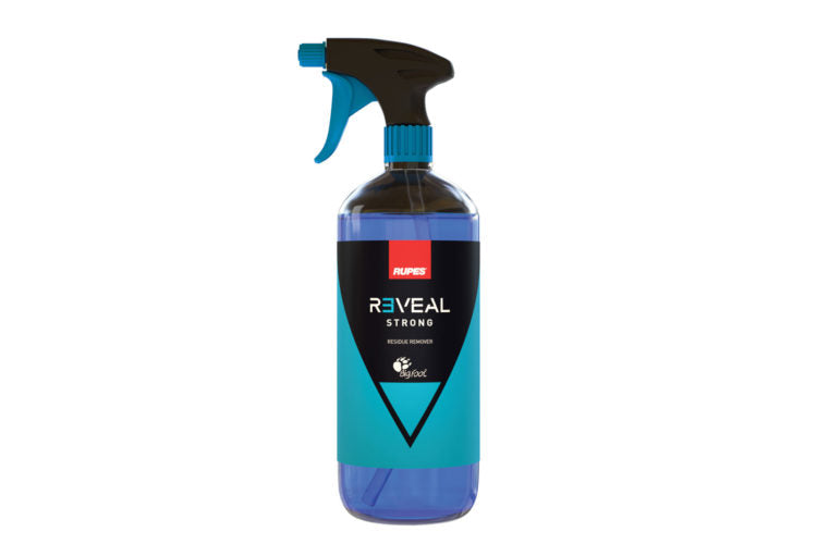 Bottle of RUPES REVEAL STRONG designed to remove even stubborn oils and residues on fully cured paint.