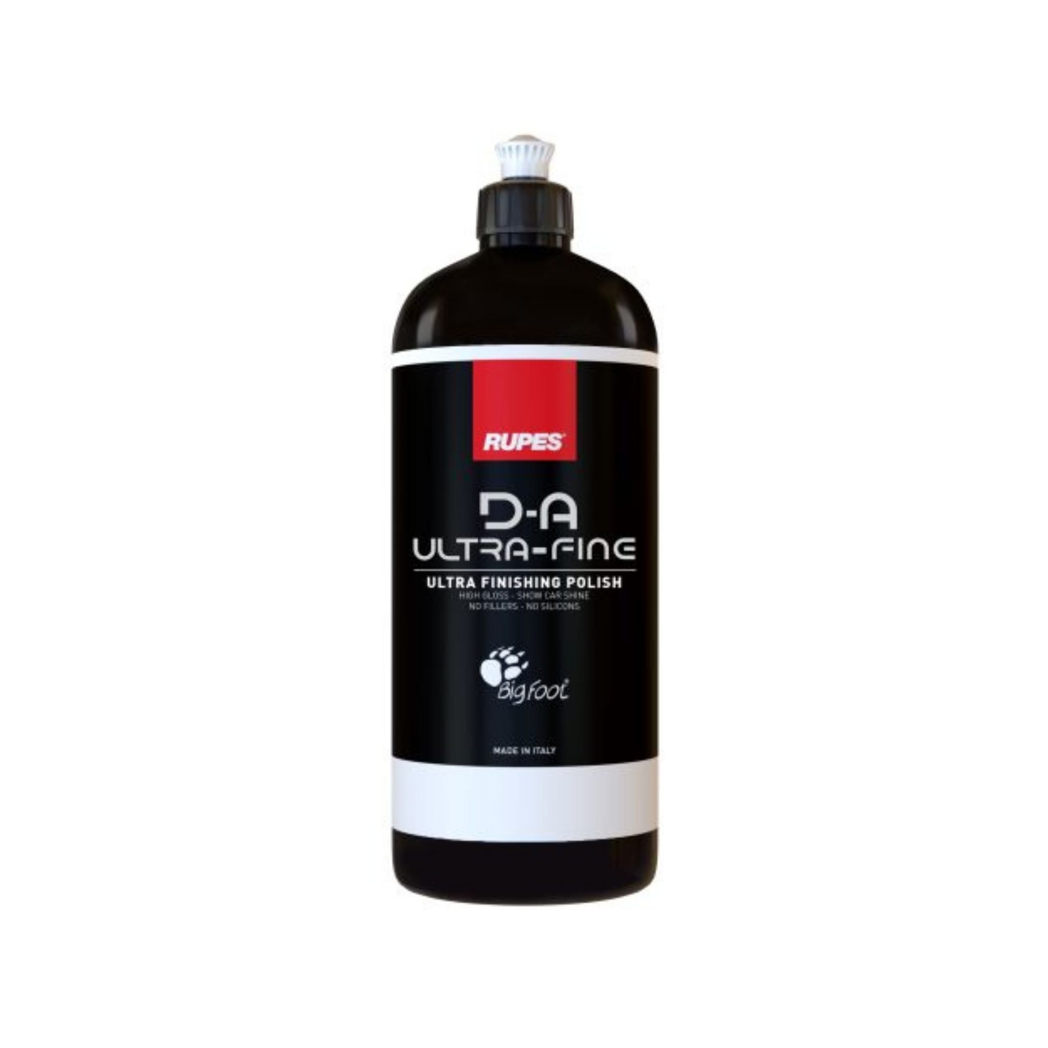 Rupes D-A Ultra-Fine polishing compound bottle on a white background