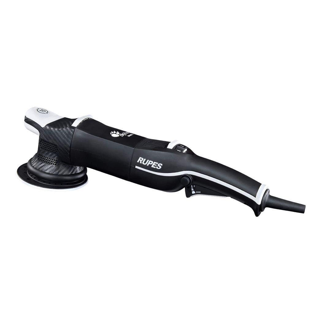 RUPES BigFoot LHR15 Mark V Random Orbital Polisher with 15mm orbit and POLYSYNTHEC™ gears for reduced vibration.