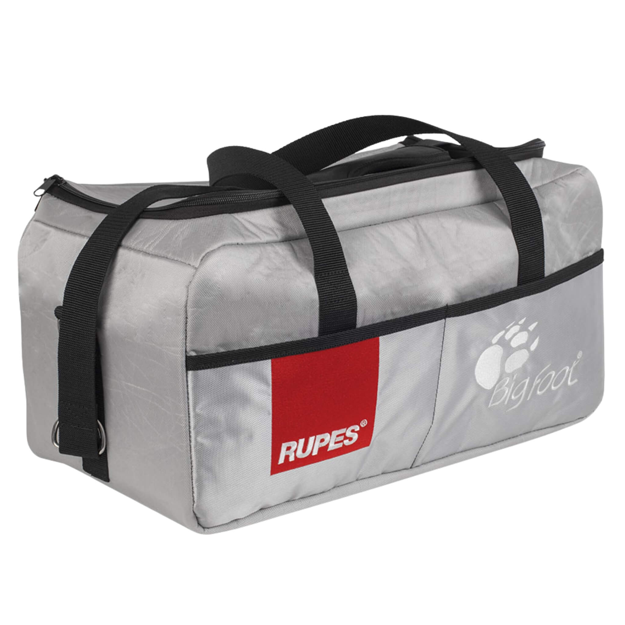 Silver RUPES BigFoot Polisher Bag stores and protects polishers, compounds, pads, and detailing accessories.