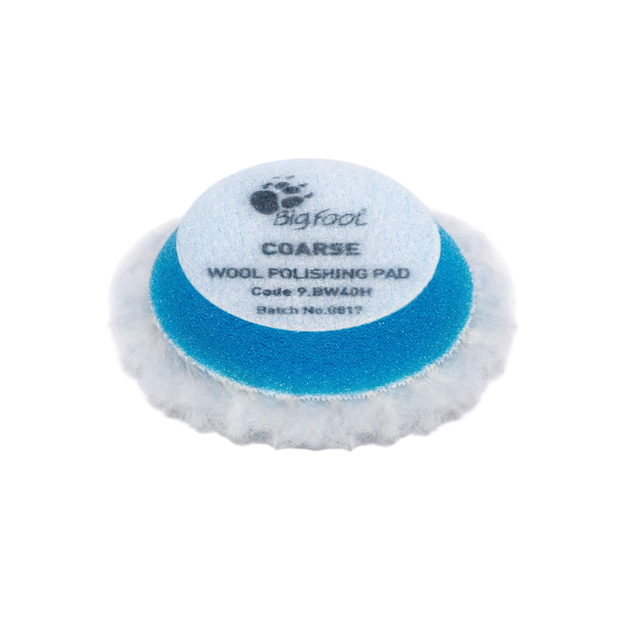 RUPES D-A COARSE Wool Polishing Pad with rigid blue foam for increased cutting power on dual-action polishers.
