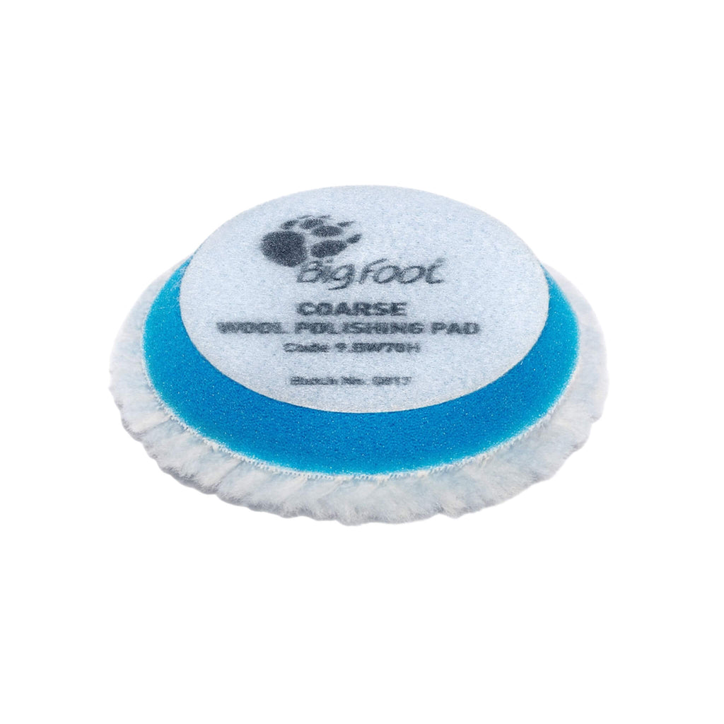 RUPES D-A COARSE Wool Polishing Pad with rigid blue foam for increased cutting power on dual-action polishers.