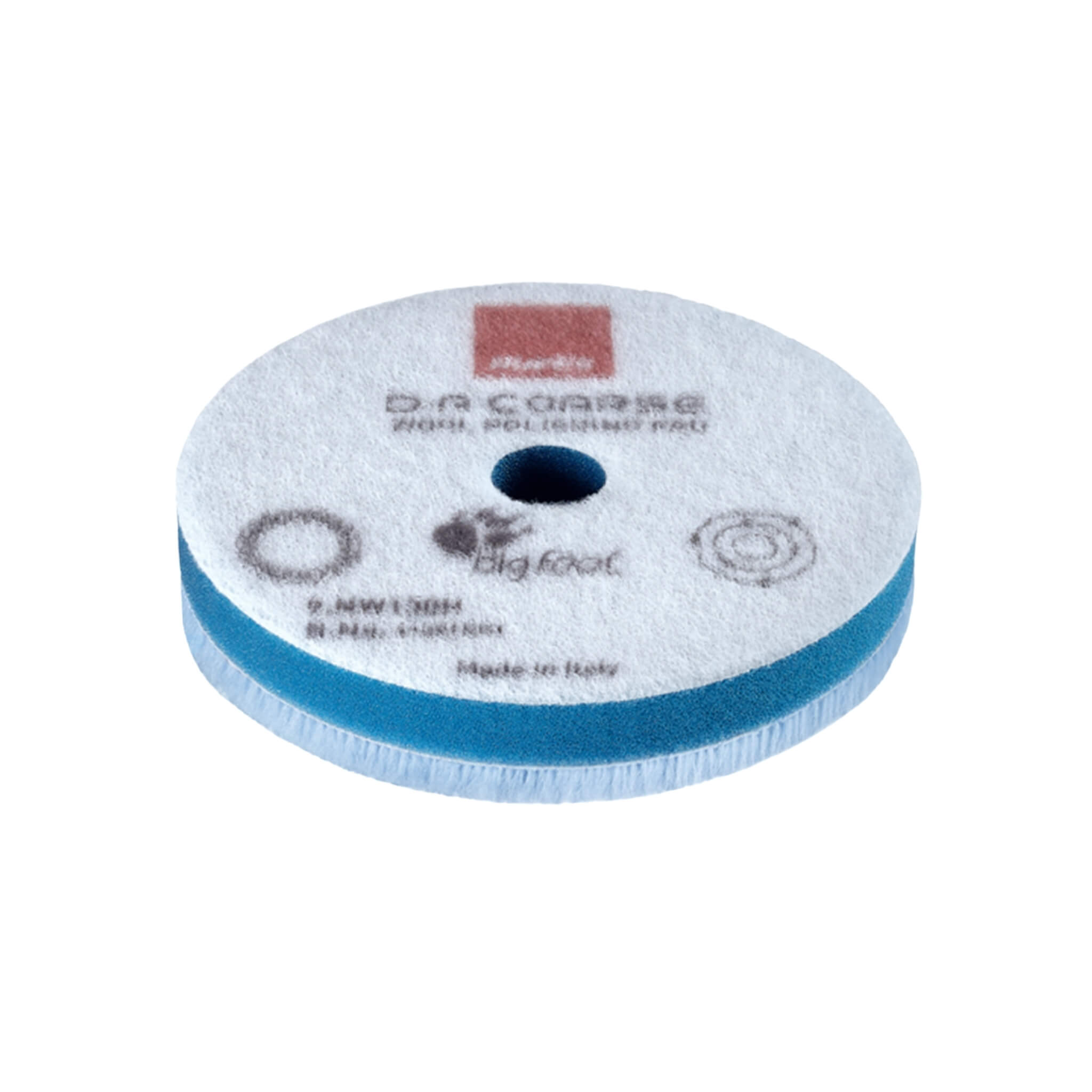 RUPES D-A COARSE Wool Polishing Pad with rigid blue foam for increased cutting power on dual-action polishers.