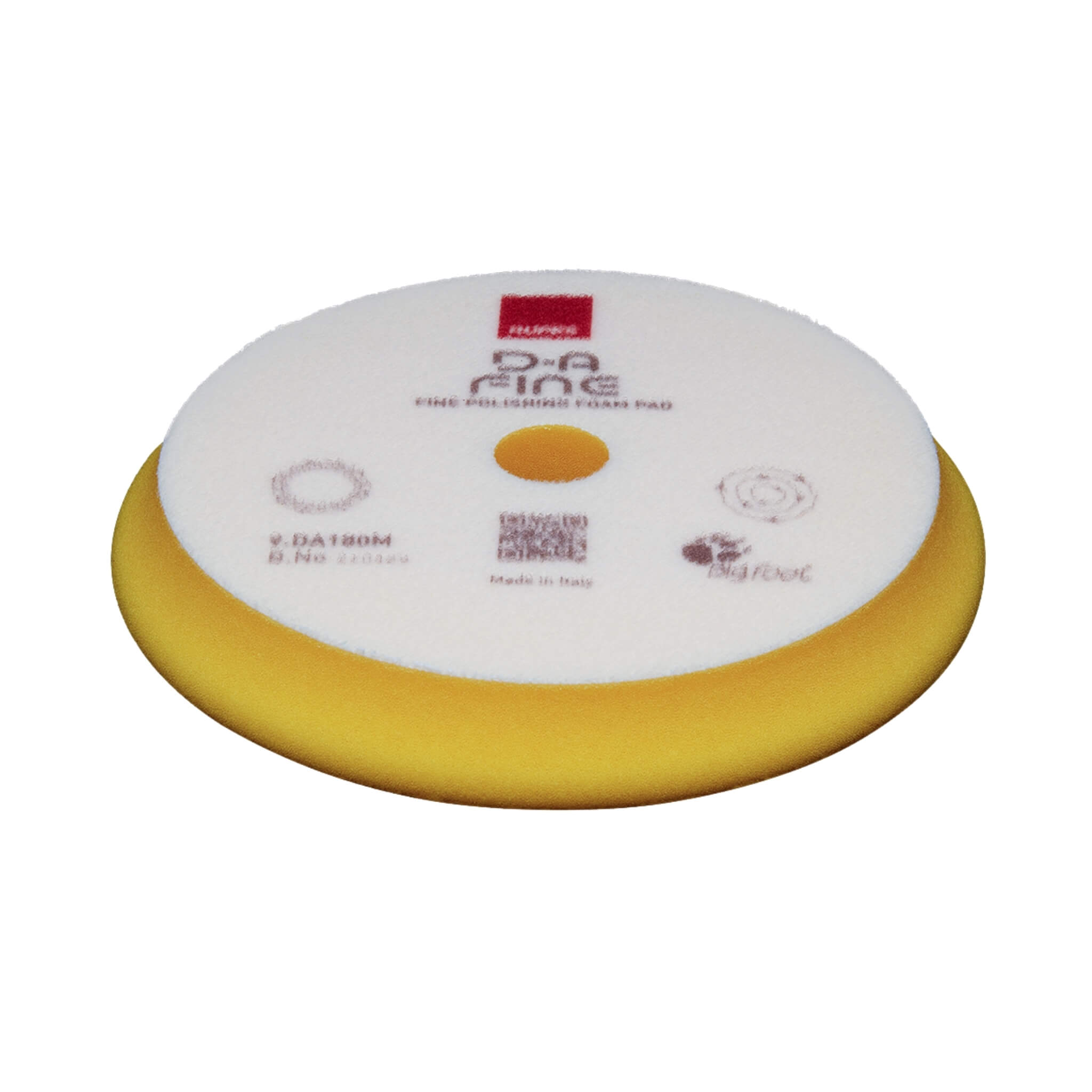 RUPES D-A FINE Finishing Foam Pad refines paint, removes light imperfections, and enhances high-gloss finishes.