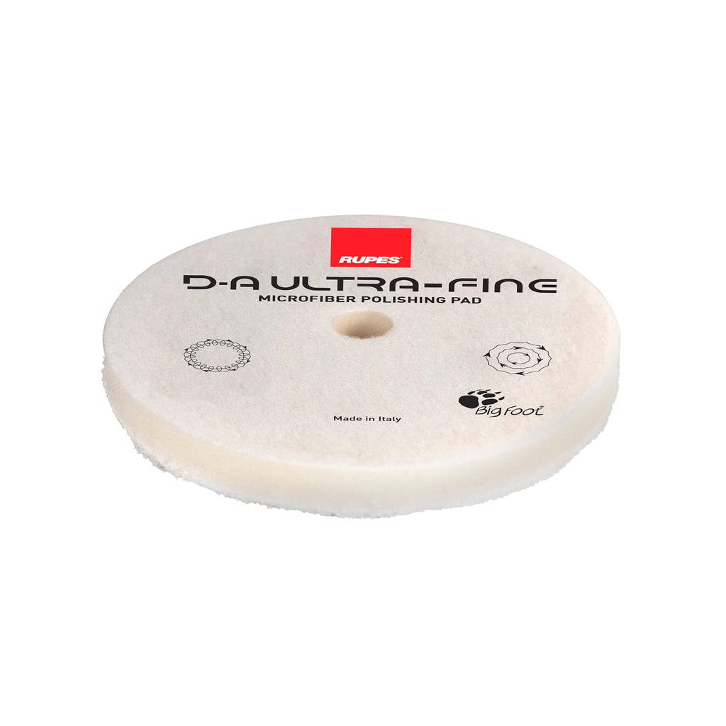 RUPES D-A ULTRA-FINE Microfiber Polishing Pad for dual-action polishers removes haze and refines very soft paint.