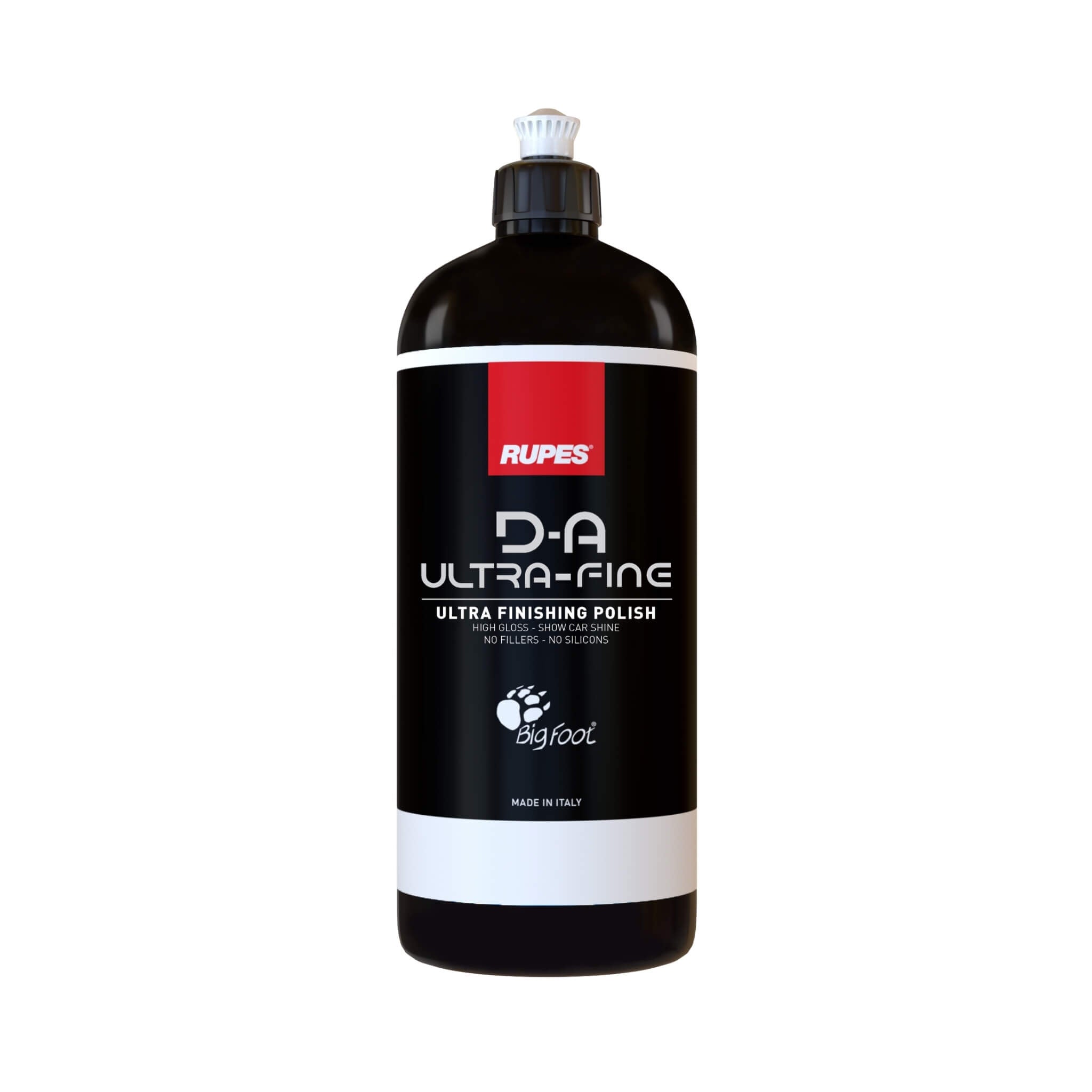 RUPES D-A Ultra Fine Polish refines soft, haze-prone paint with dual-action polishers for maximum clarity and reflectivity.