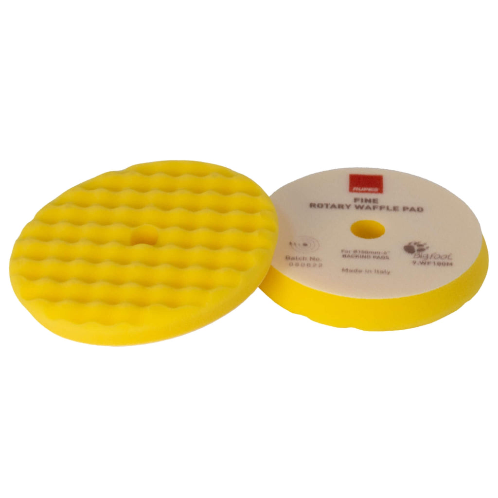 RUPES WAFFLE FINE Polishing Foam Pad for Rotary Polishers with waffle face to reduce heat and improve finishing.