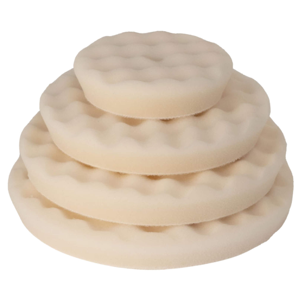 RUPES WAFFLE ULTRA-FINE Polishing Foam pad for Rotary Polishers with waffle face for high-gloss finishing and haze removal.