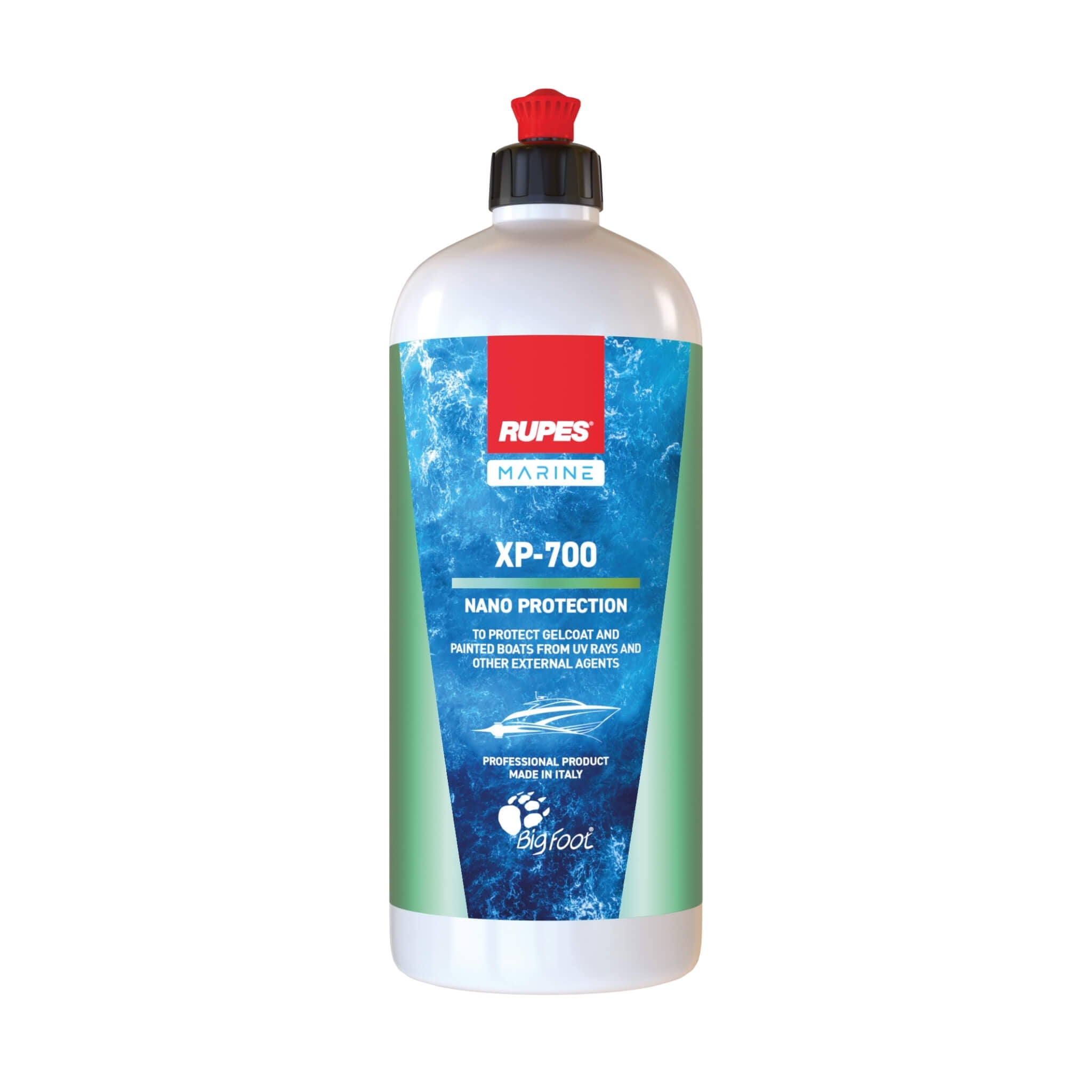 RUPES XP-700 MARINE NANO PROTECTION shields gelcoat and painted boats from UV rays while adding gloss and water beading.