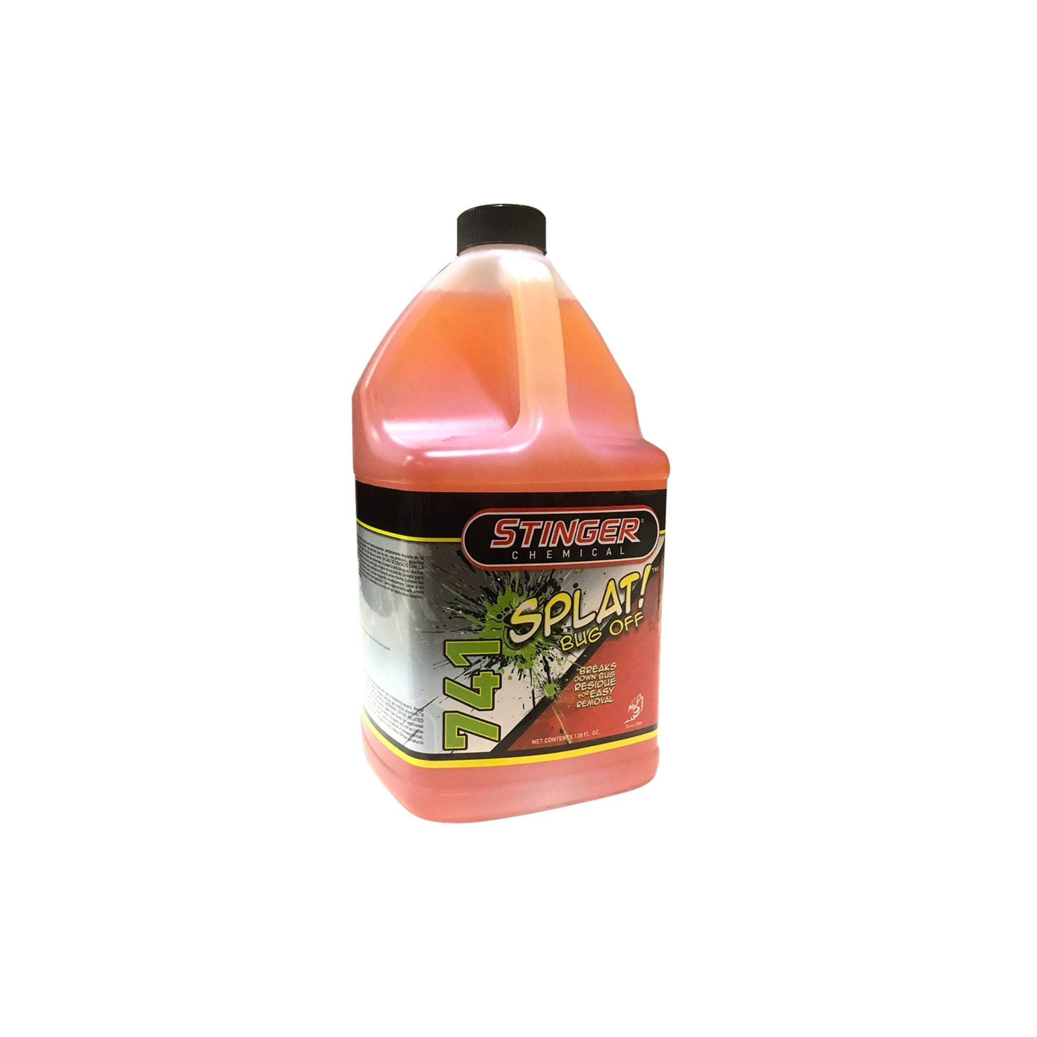 1G of STINGER 741 SPLAT! BUG OFF safely removes bugs and sap from all finishes; biodegradable and reactivates with water.