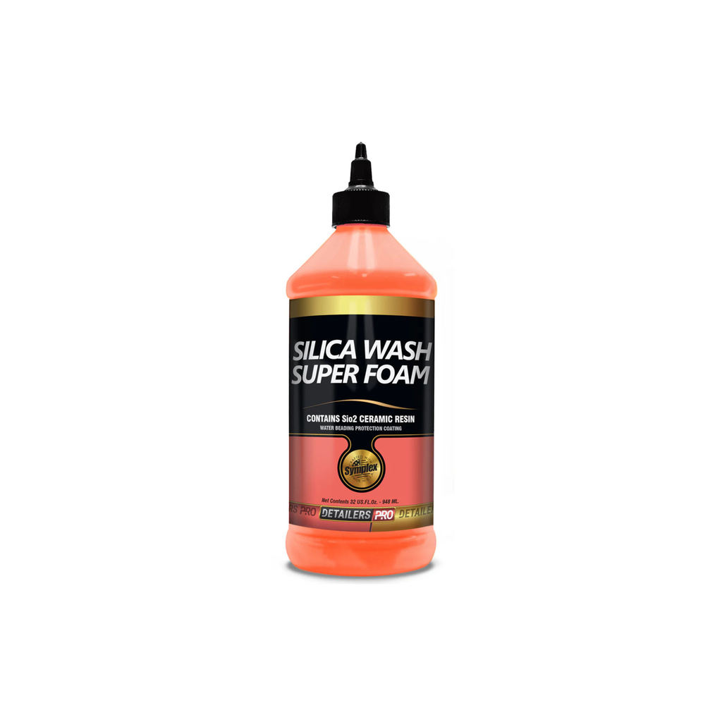 Bottle of Silica Wash Super Foam with a white background