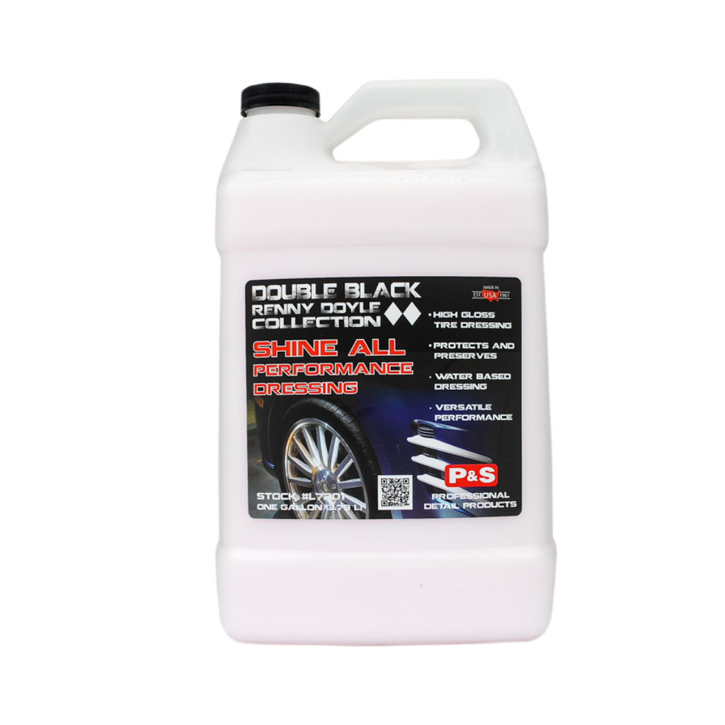 One-gallon jug of P&S Shine All, a versatile water-based dressing for enhancing shine on trim, tires, and interior surfaces.