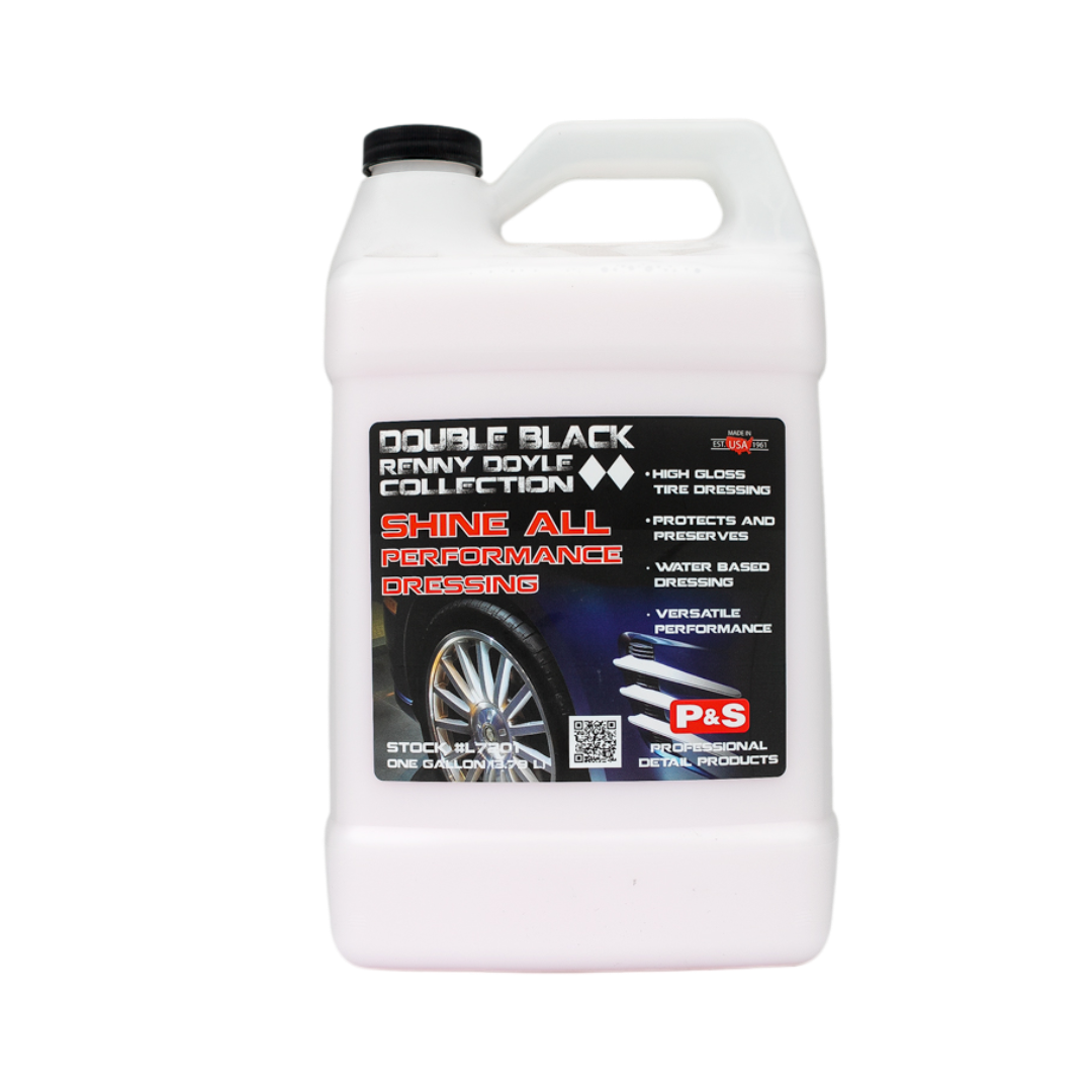 One-gallon jug of P&S Shine All, a versatile water-based dressing for enhancing shine on trim, tires, and interior surfaces.