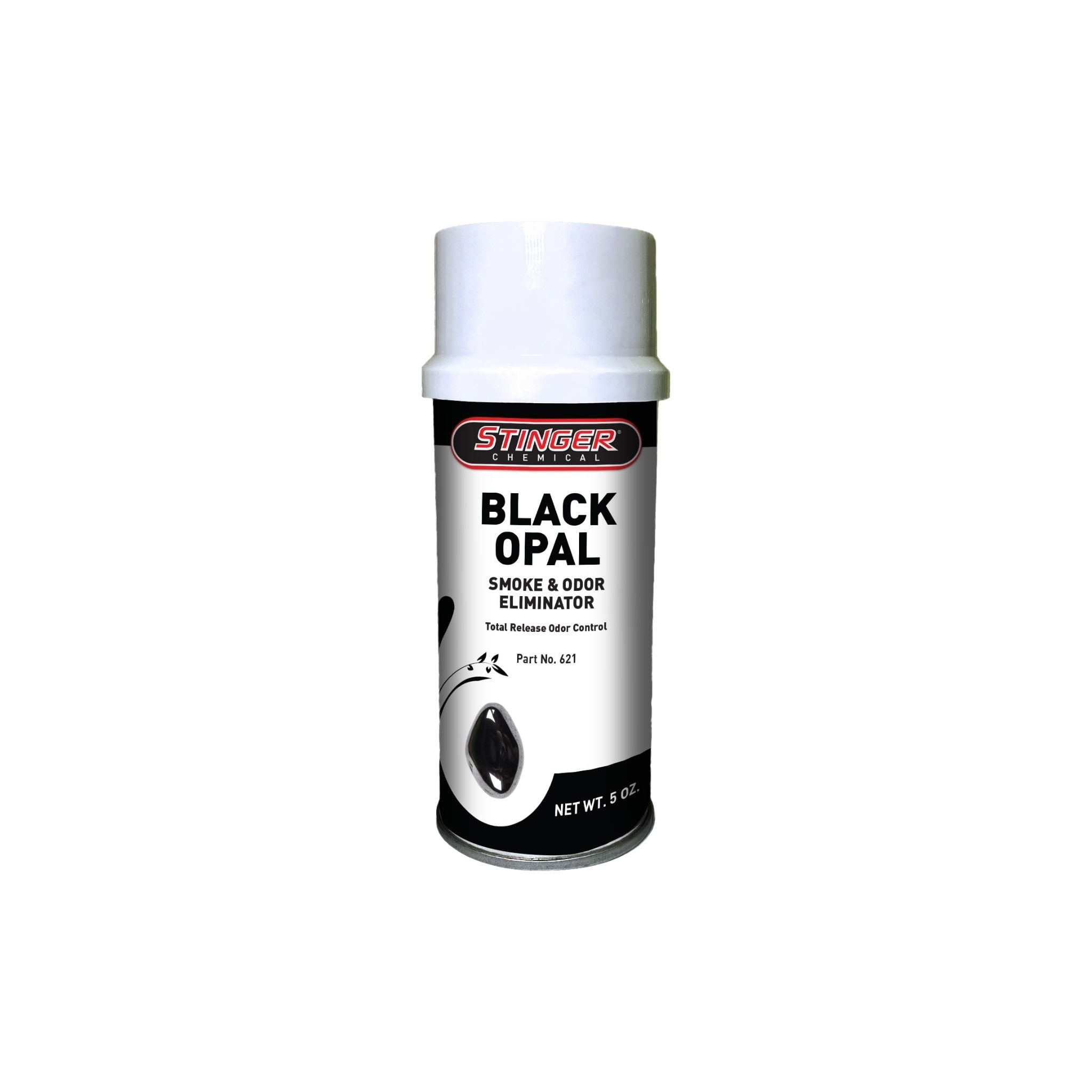 Stinger 5OZ Aerosol Odor Bomb (621 BLACK OPAL) eliminates strong odors like smoke, mildew, and decay.