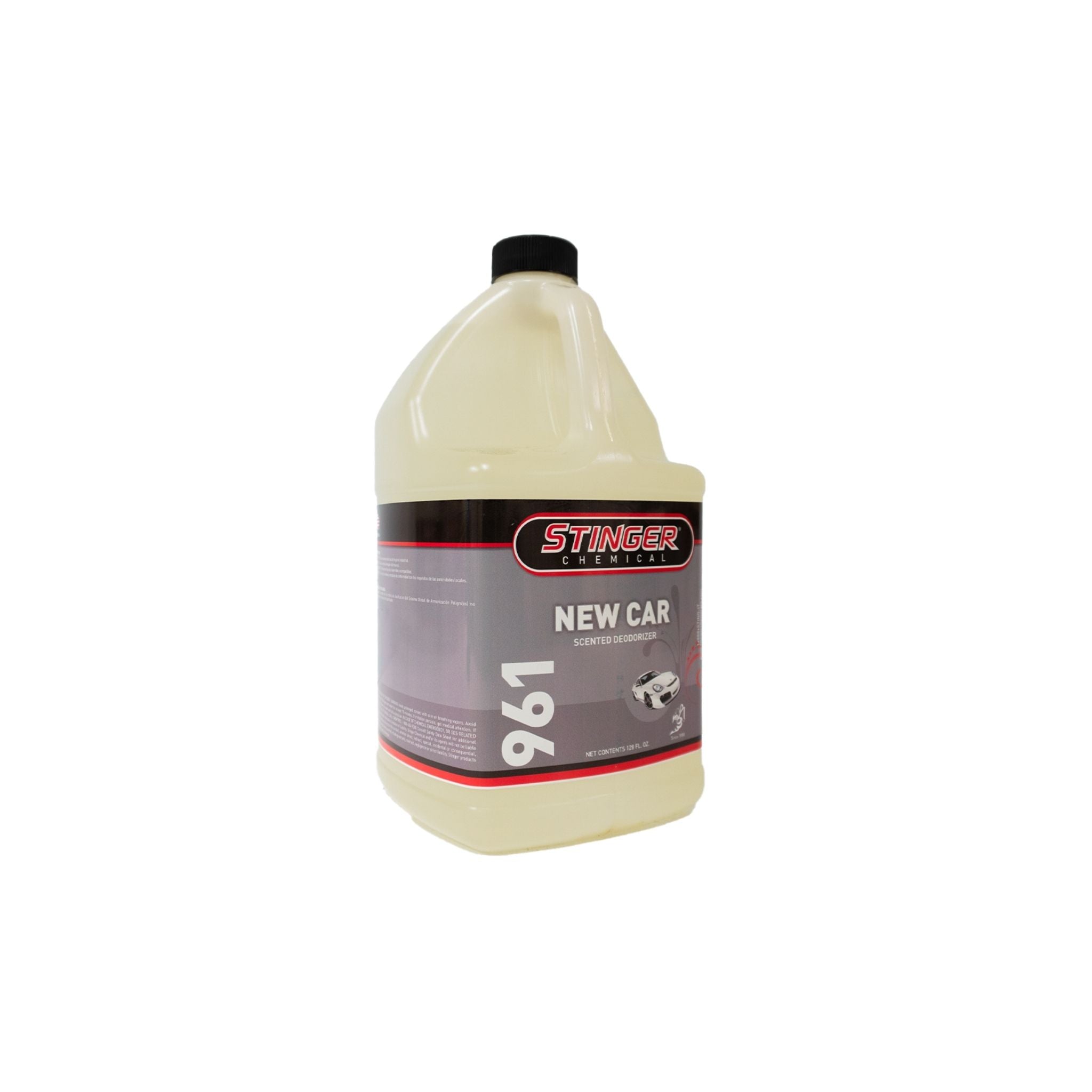 Stinger Fresh Scent Deodorizer New Car eliminates odors and leaves a long-lasting, clean interior fragrance.