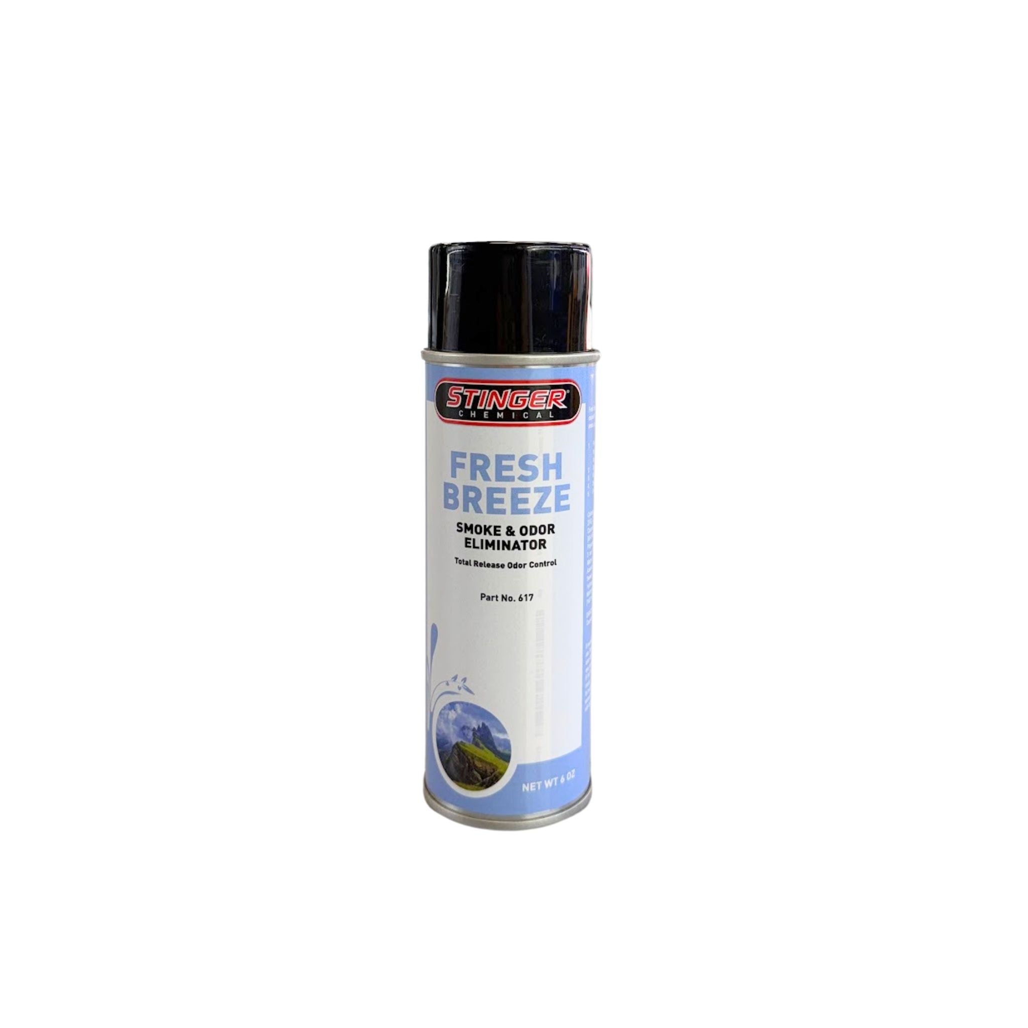 Stinger 6OZ Aerosol Odor Bomb (617 FRESH BREEZE) eliminates strong odors like smoke, mildew, and decay.