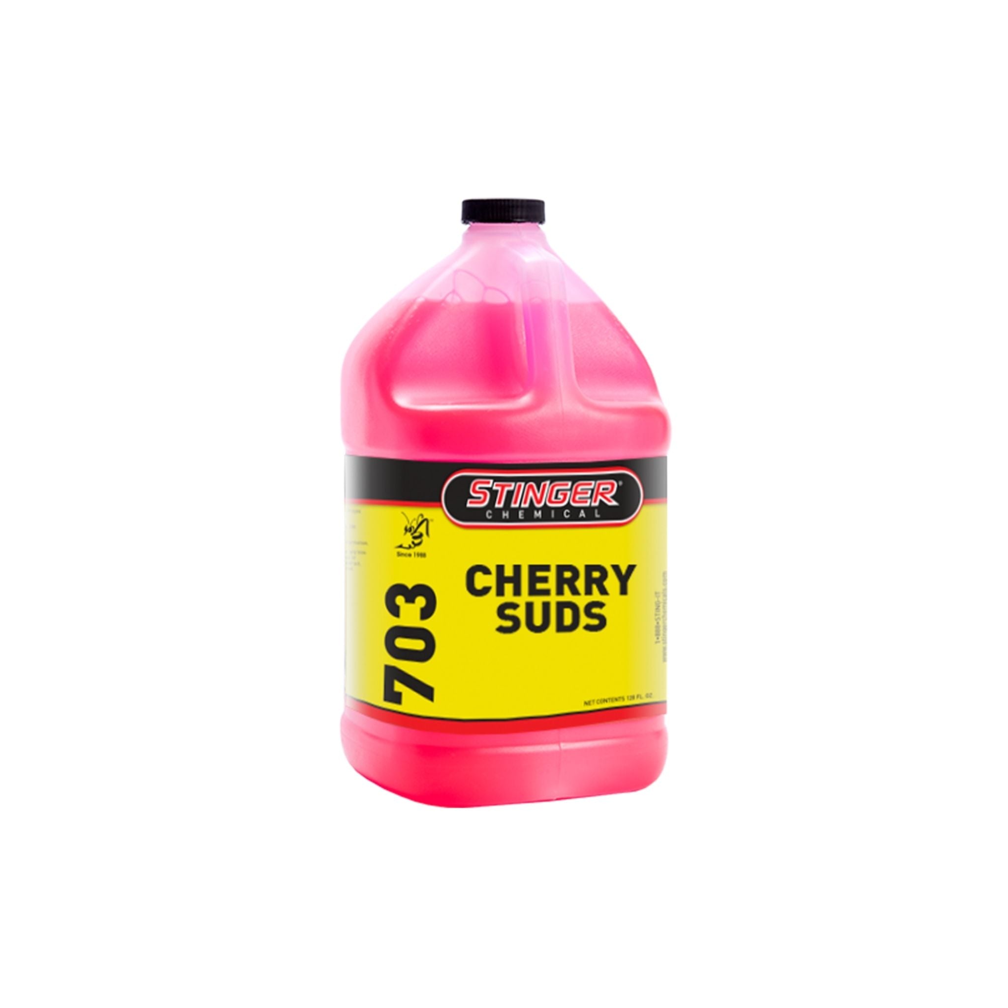 Stinger 703 CHERRY SUDS is a thick, high-foaming soap that safely lifts grime with long-lasting foam; ideal for foam cannons.