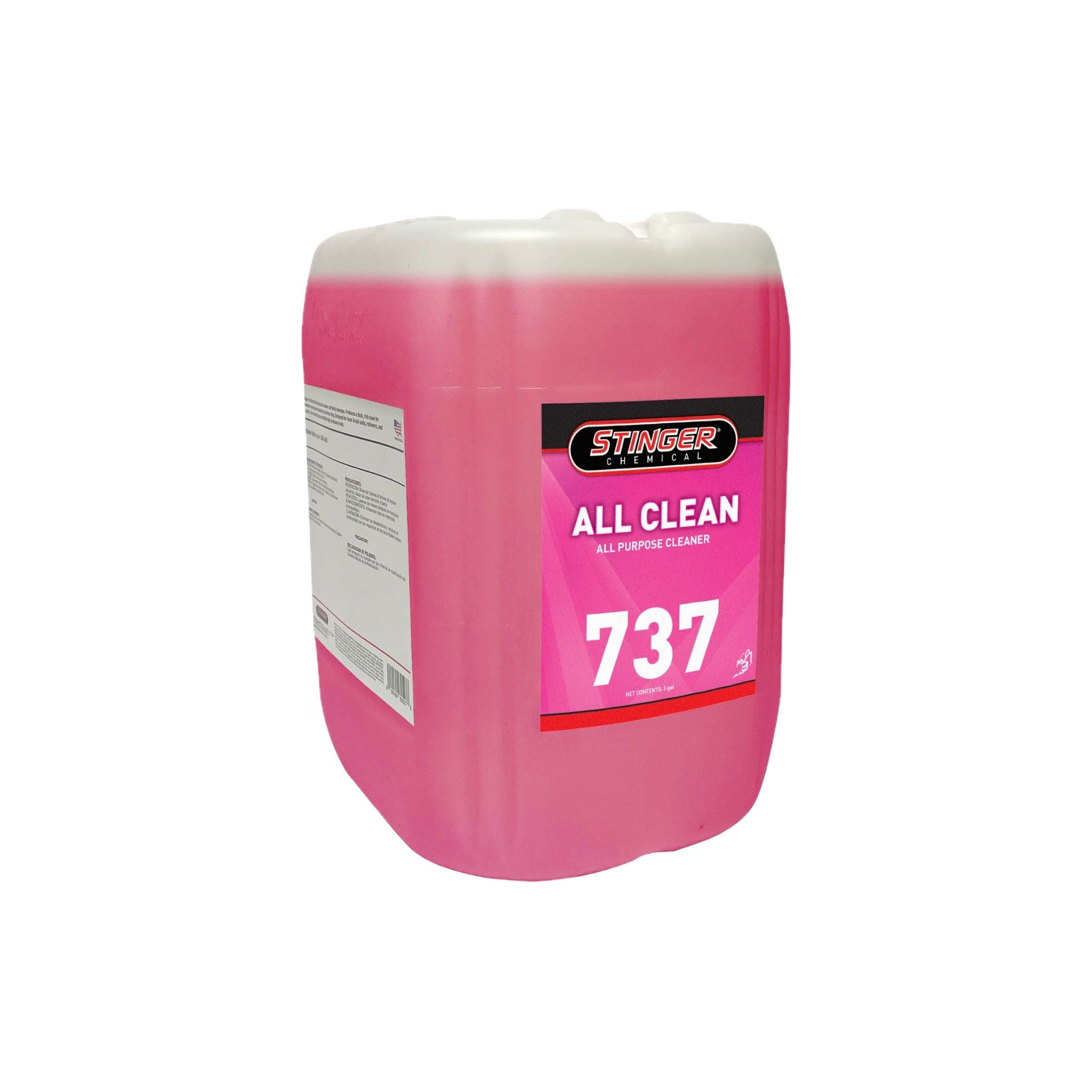 STINGER 737 ALL CLEAN, a biodegradable cleaner that removes dirt and grease in one step; safe for interiors.