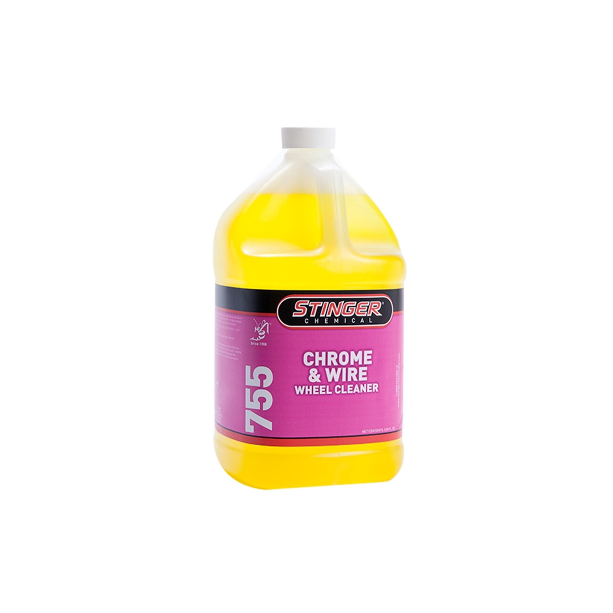 Stinger 755 Chrome & Wire Wheel Cleaner acid-based cleaner for chrome wheels that removes brake dust and road grime.